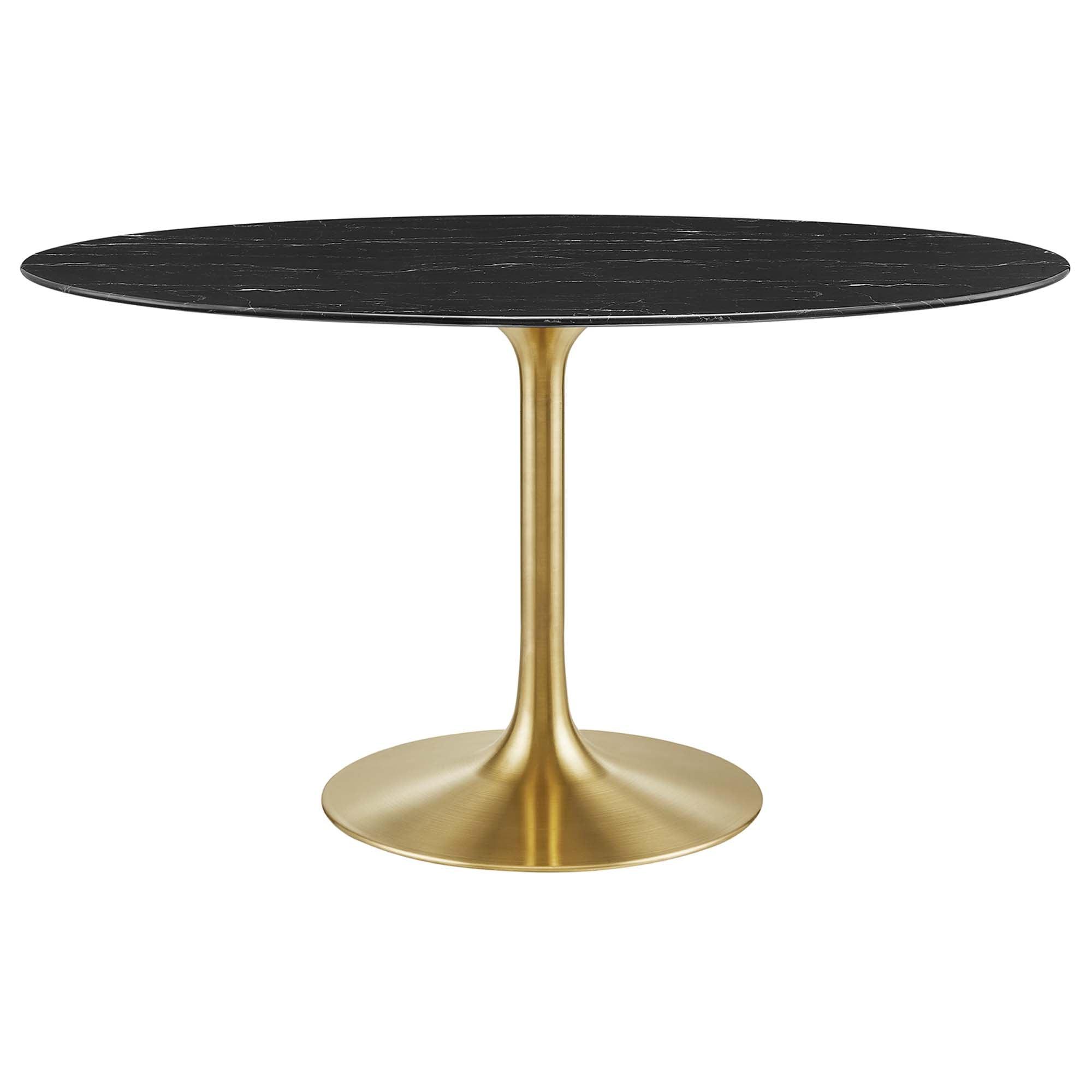 Lippa 54" Oval Faux Marble Dining Table