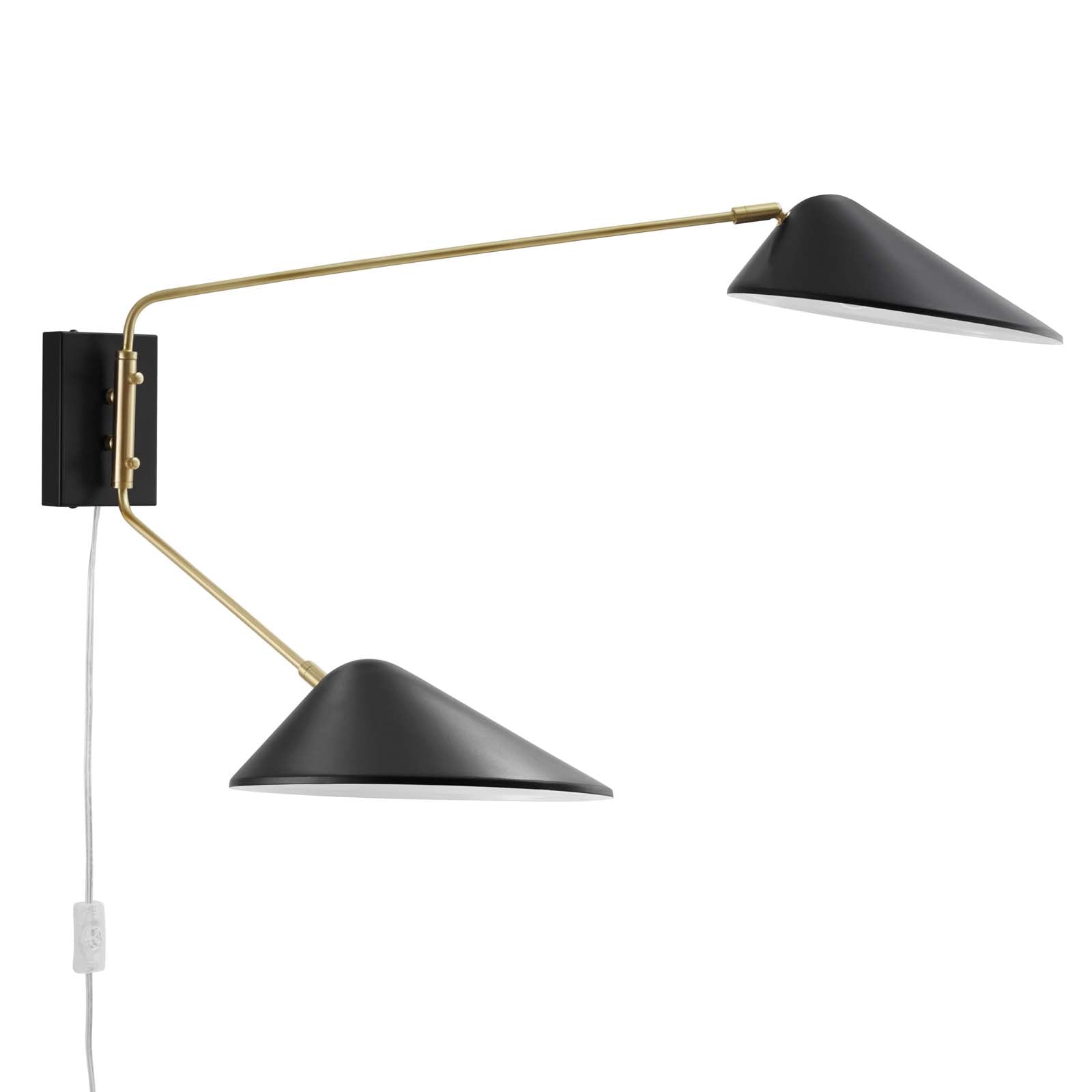 Journey 2-Light Swing Arm Wall Sconce-Ceiling Lamp-Modway-Wall2Wall Furnishings