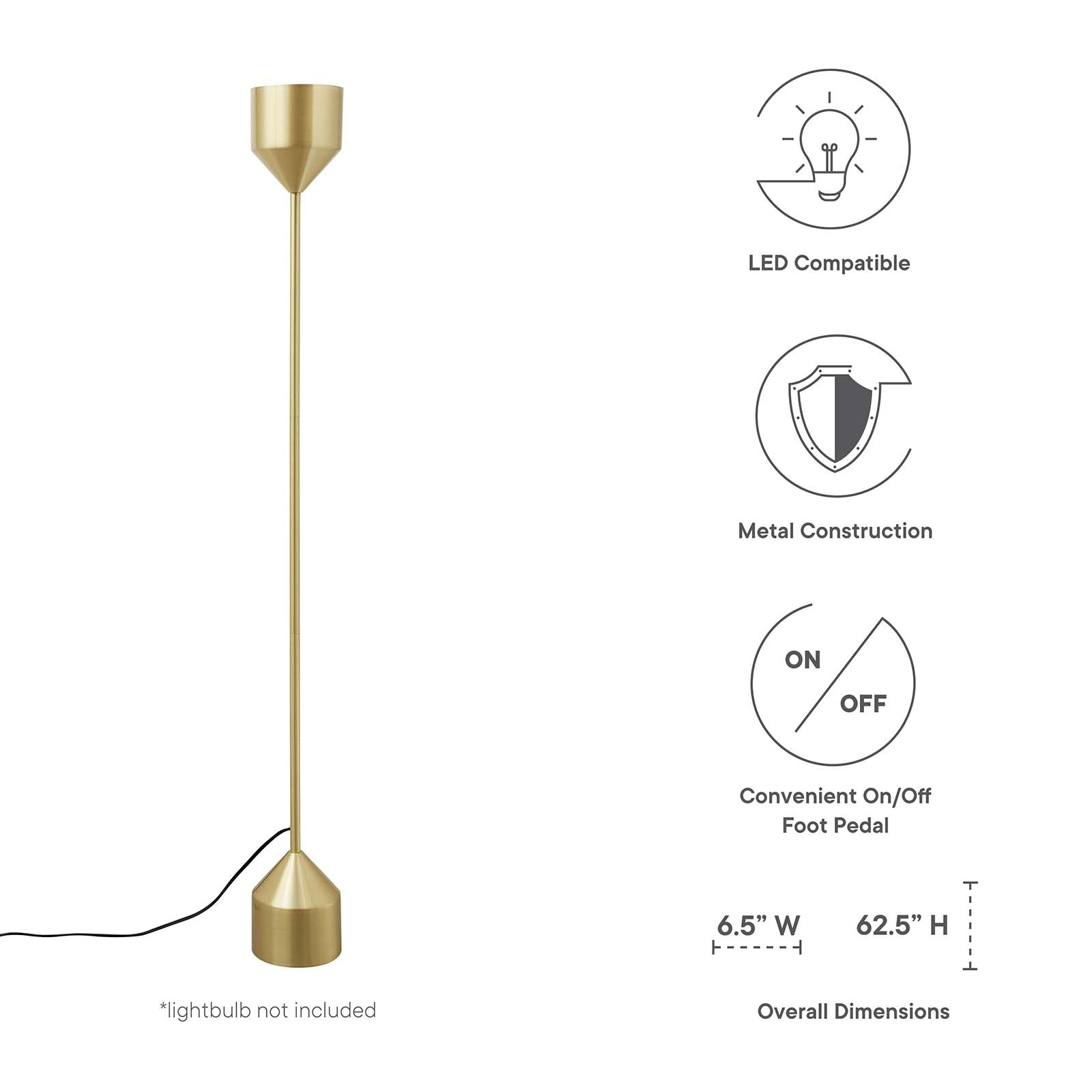 Kara Standing Floor Lamp-Floor Lamp-Modway-Wall2Wall Furnishings