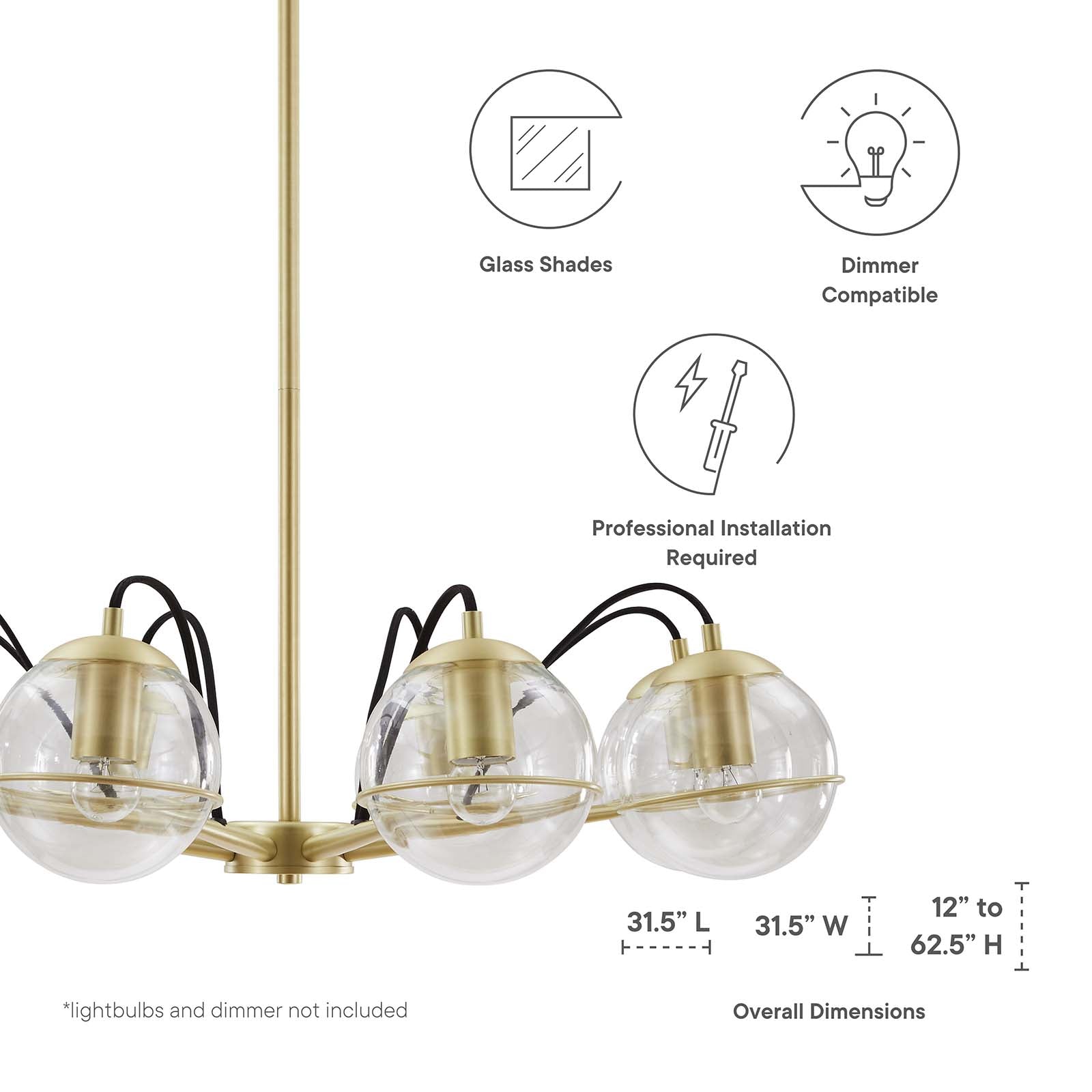 Hanna 8-Light Chandelier-Ceiling Lamp-Modway-Wall2Wall Furnishings