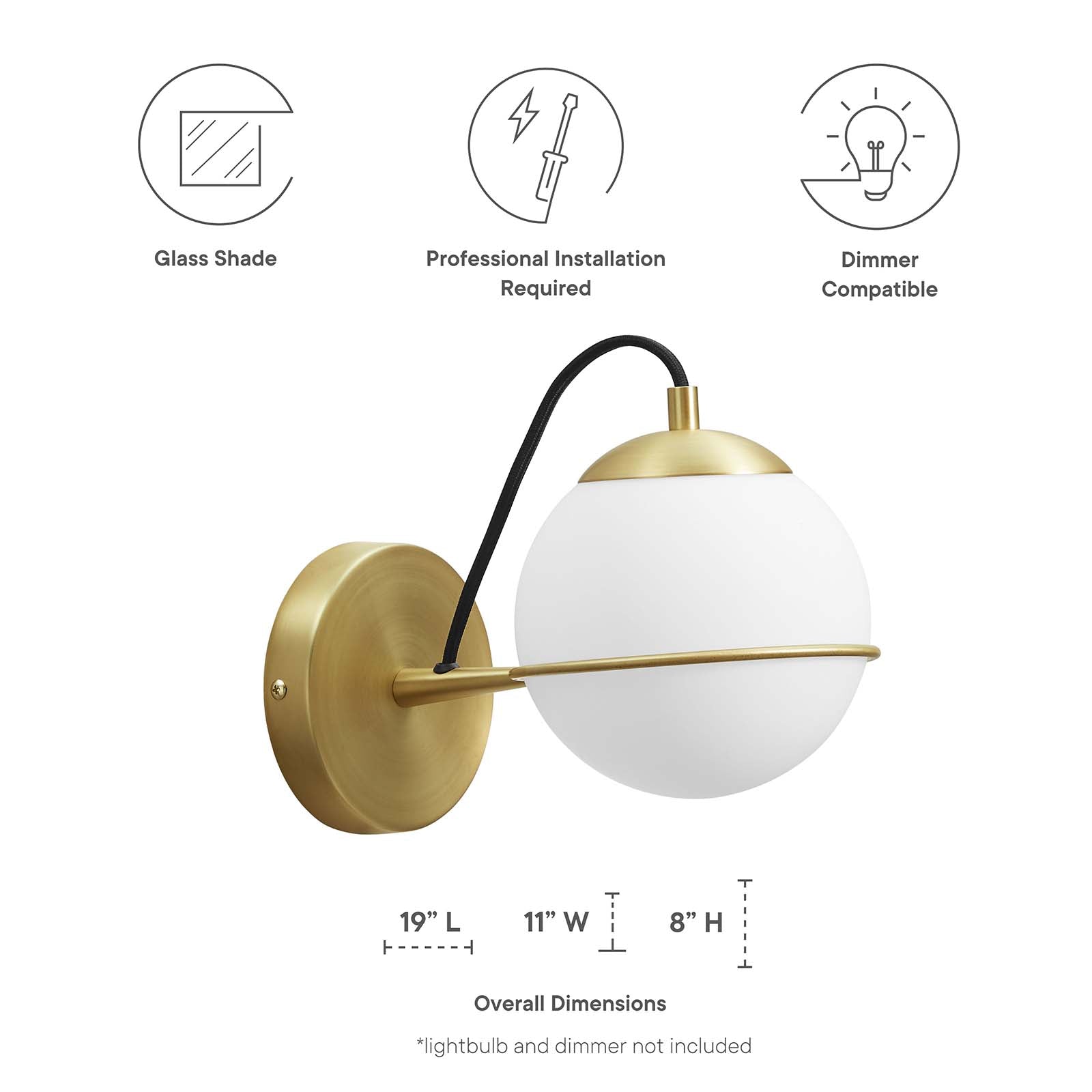 Hanna Hardwire Wall Sconce-Ceiling Lamp-Modway-Wall2Wall Furnishings