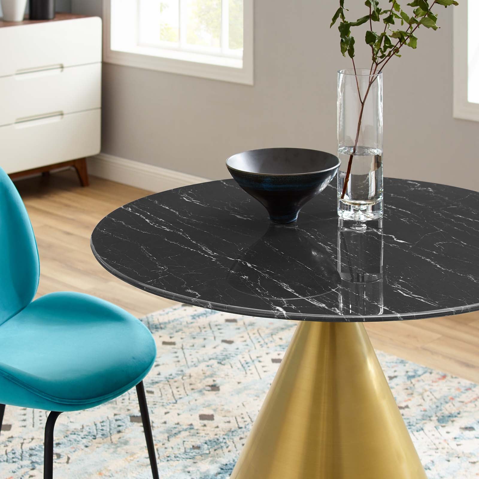 Tupelo 40" Artificial Marble Dining Table-Dining Table-Modway-Wall2Wall Furnishings