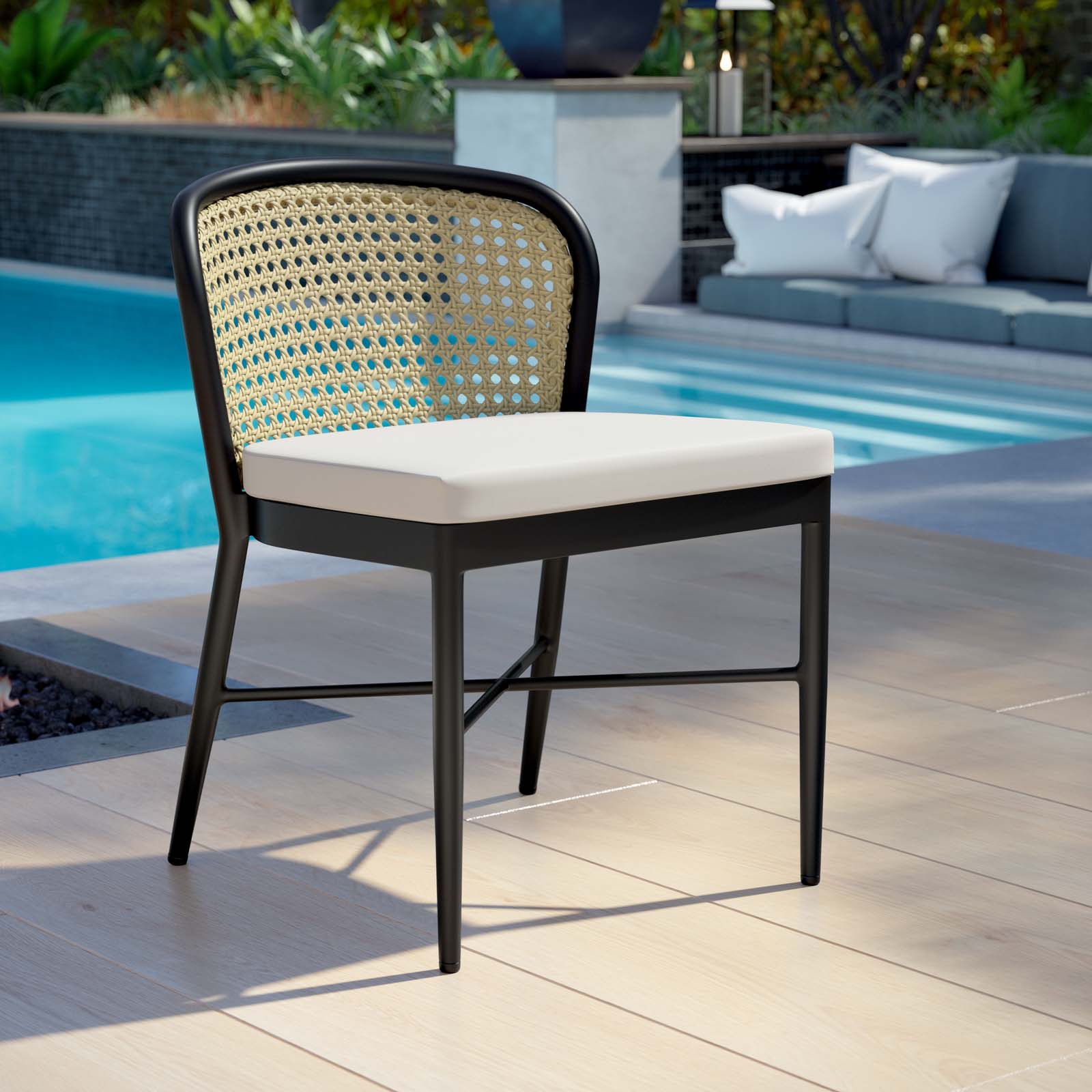 Melbourne Outdoor Patio Dining Side Chair-Outdoor Chair-Modway-Wall2Wall Furnishings