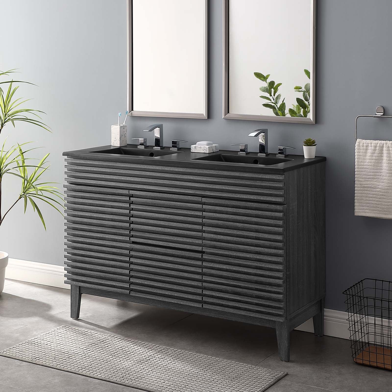 Render 48" Double Sink Bathroom Vanity-Bathroom Vanity-Modway-Wall2Wall Furnishings