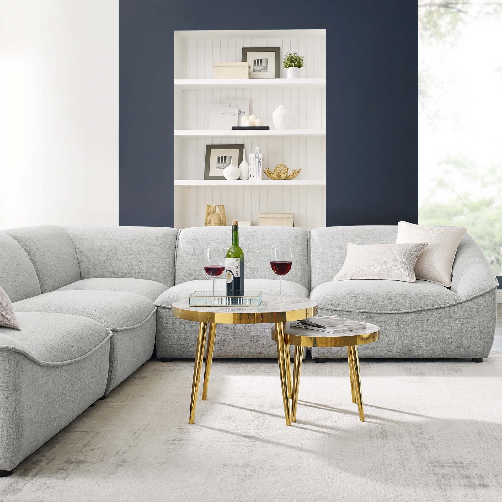 Comprise 5-Piece Sectional Sofa-Sectional-Modway-Wall2Wall Furnishings
