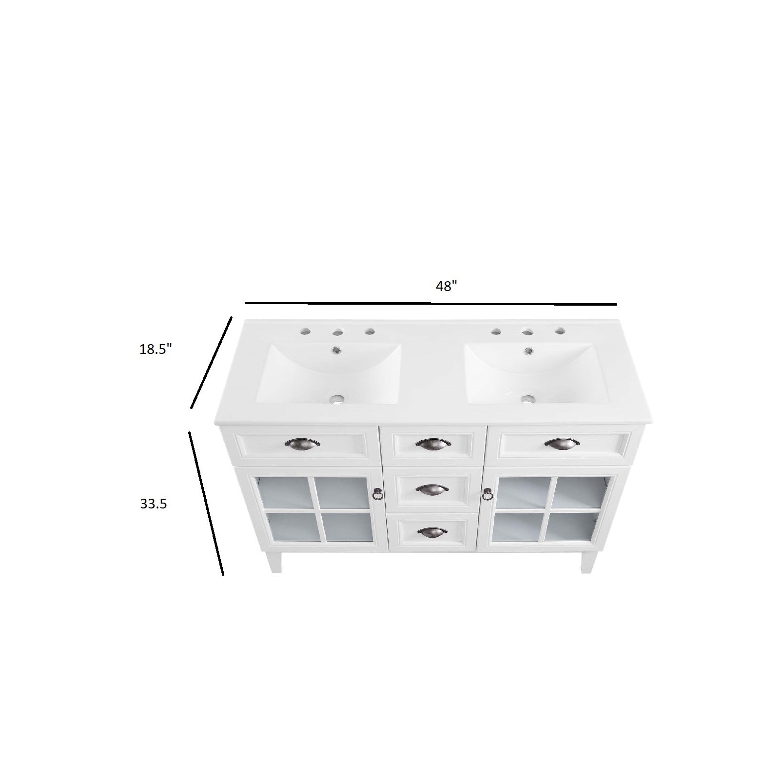 Isle 48" Double Bathroom Vanity Cabinet-Bathroom Vanity-Modway-Wall2Wall Furnishings