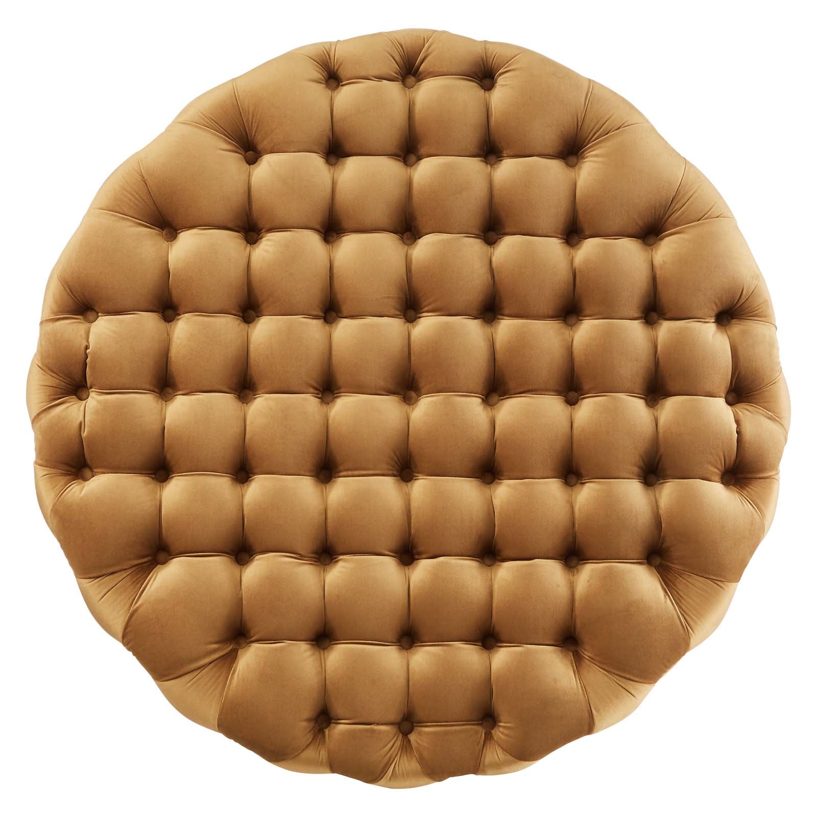 Amour Tufted Button Large Round Performance Velvet Ottoman-Ottoman-Modway-Wall2Wall Furnishings