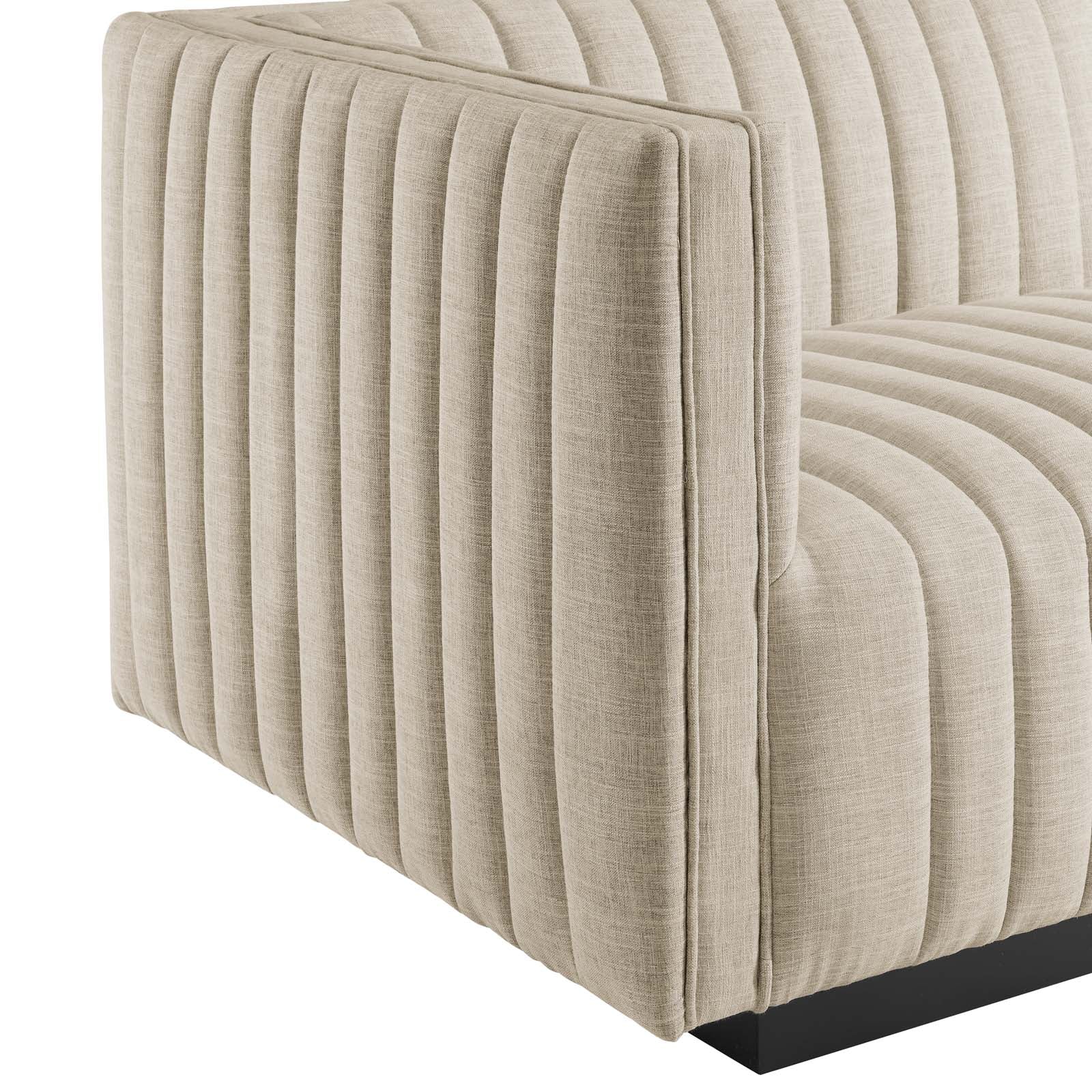 Conjure Channel Tufted Upholstered Fabric Left-Arm Chair-Chair-Modway-Wall2Wall Furnishings