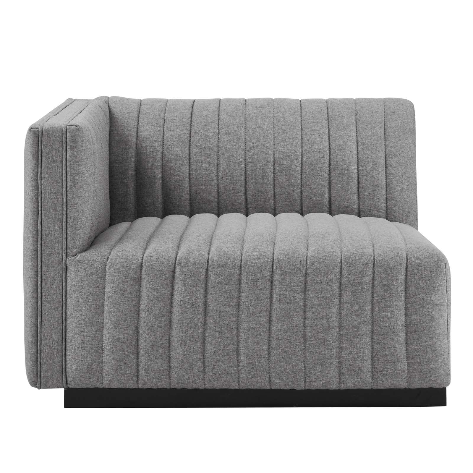 Conjure Channel Tufted Upholstered Fabric Left-Arm Chair-Chair-Modway-Wall2Wall Furnishings