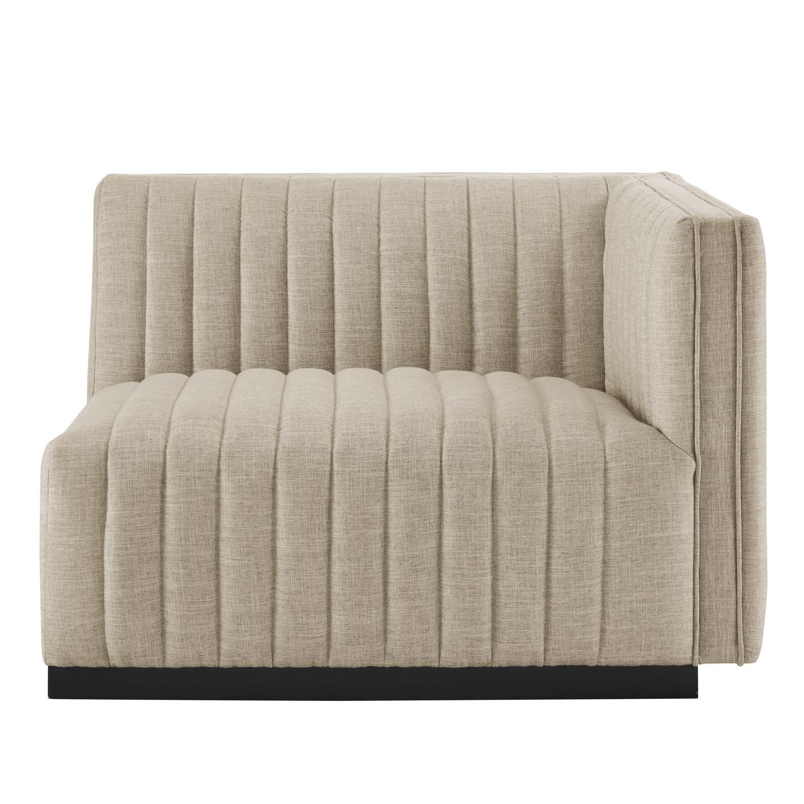 Conjure Channel Tufted Upholstered Fabric Right-Arm Chair-Chair-Modway-Wall2Wall Furnishings