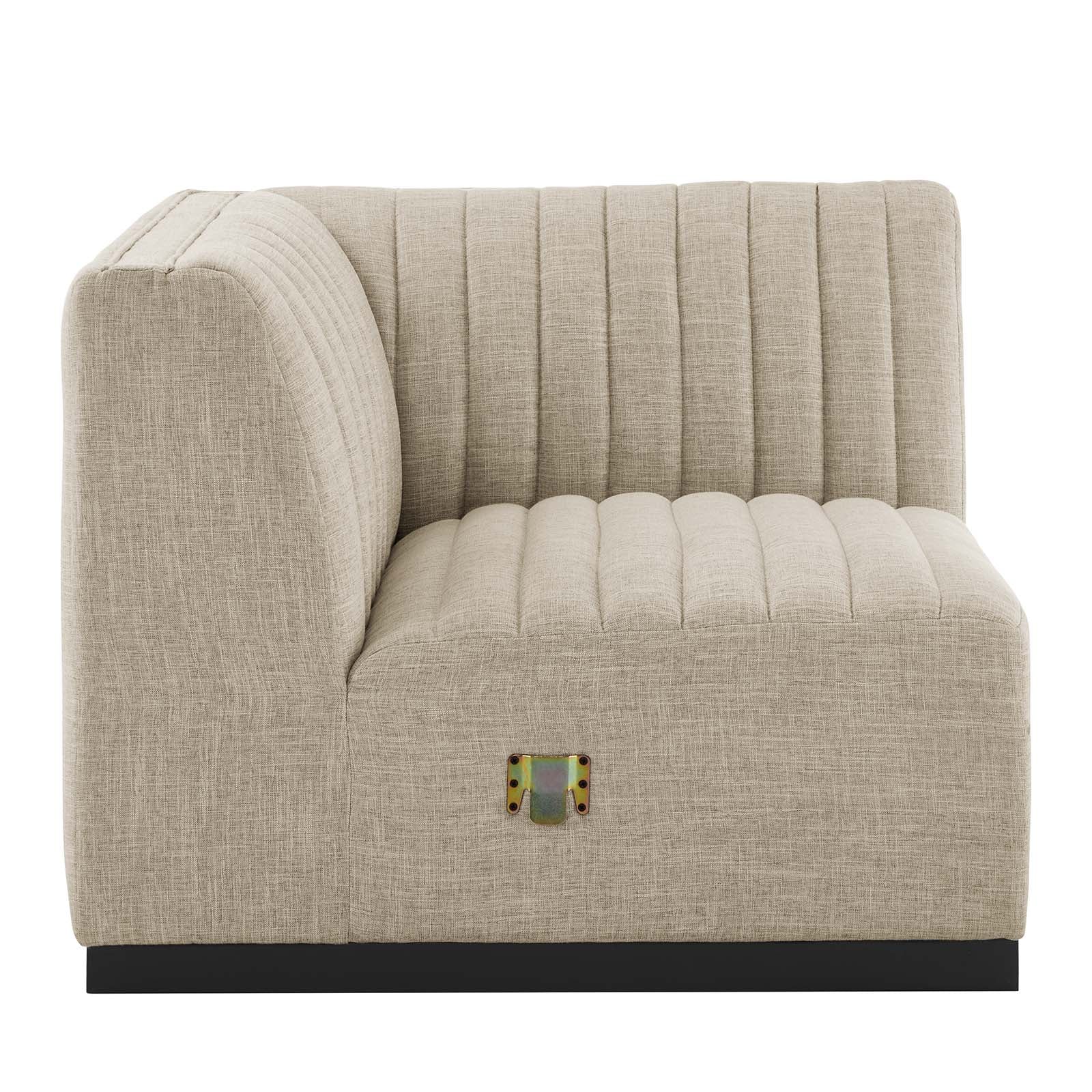 Conjure Channel Tufted Upholstered Fabric Left Corner Chair-Chair-Modway-Wall2Wall Furnishings