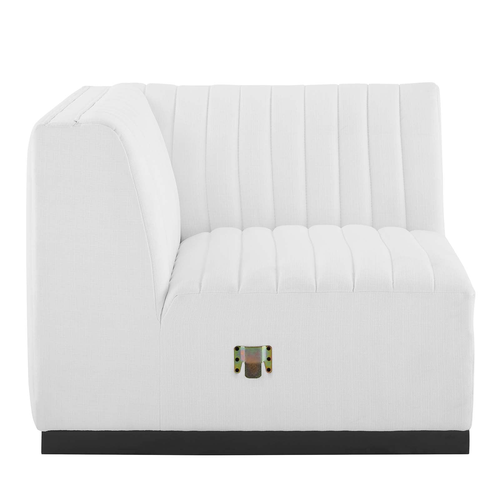 Conjure Channel Tufted Upholstered Fabric Left Corner Chair-Chair-Modway-Wall2Wall Furnishings