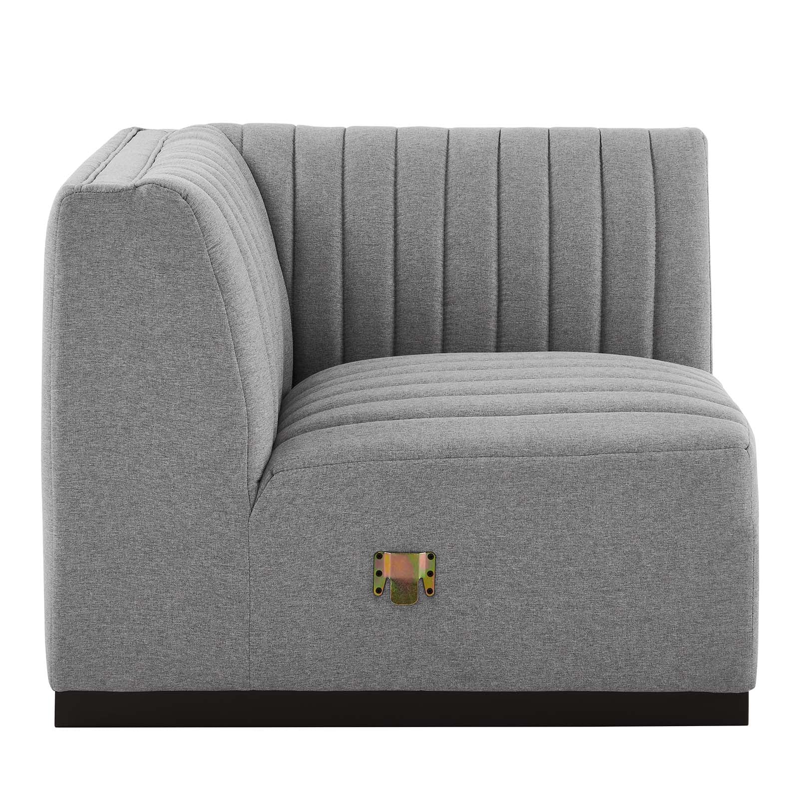 Conjure Channel Tufted Upholstered Fabric Right Corner Chair-Chair-Modway-Wall2Wall Furnishings
