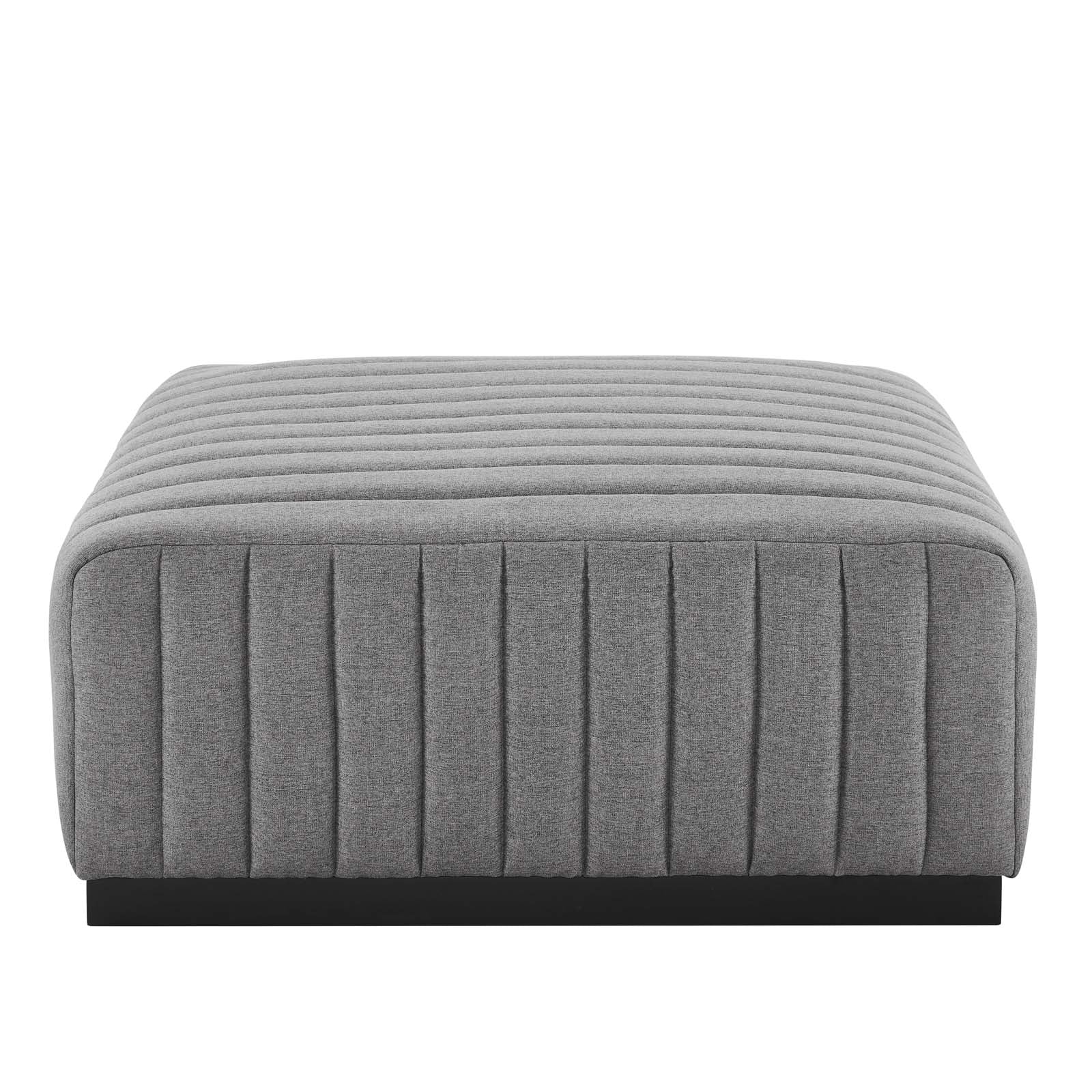 Conjure Channel Tufted Upholstered Fabric Ottoman-Ottoman-Modway-Wall2Wall Furnishings
