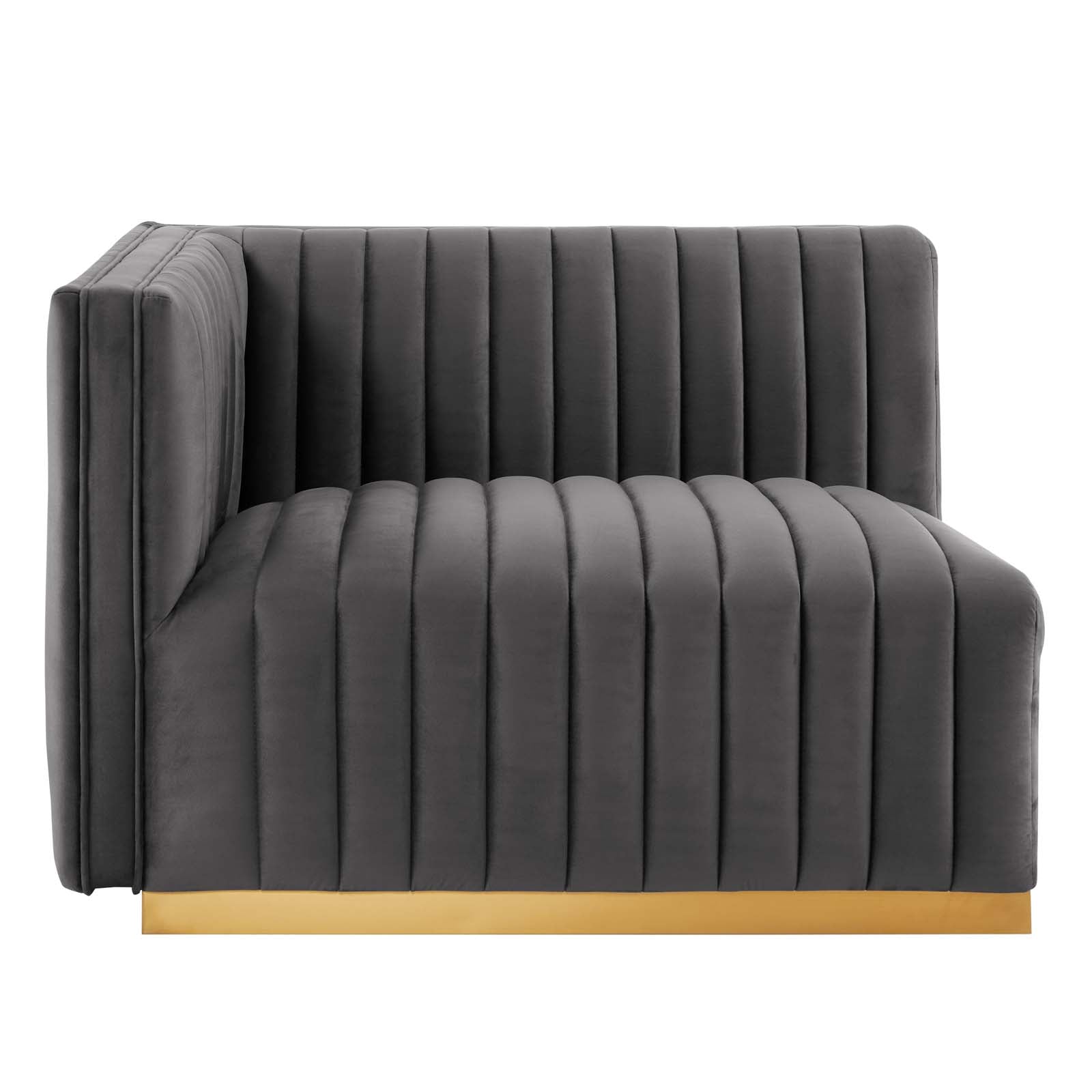 Conjure Channel Tufted Performance Velvet Left-Arm Chair-Chair-Modway-Wall2Wall Furnishings