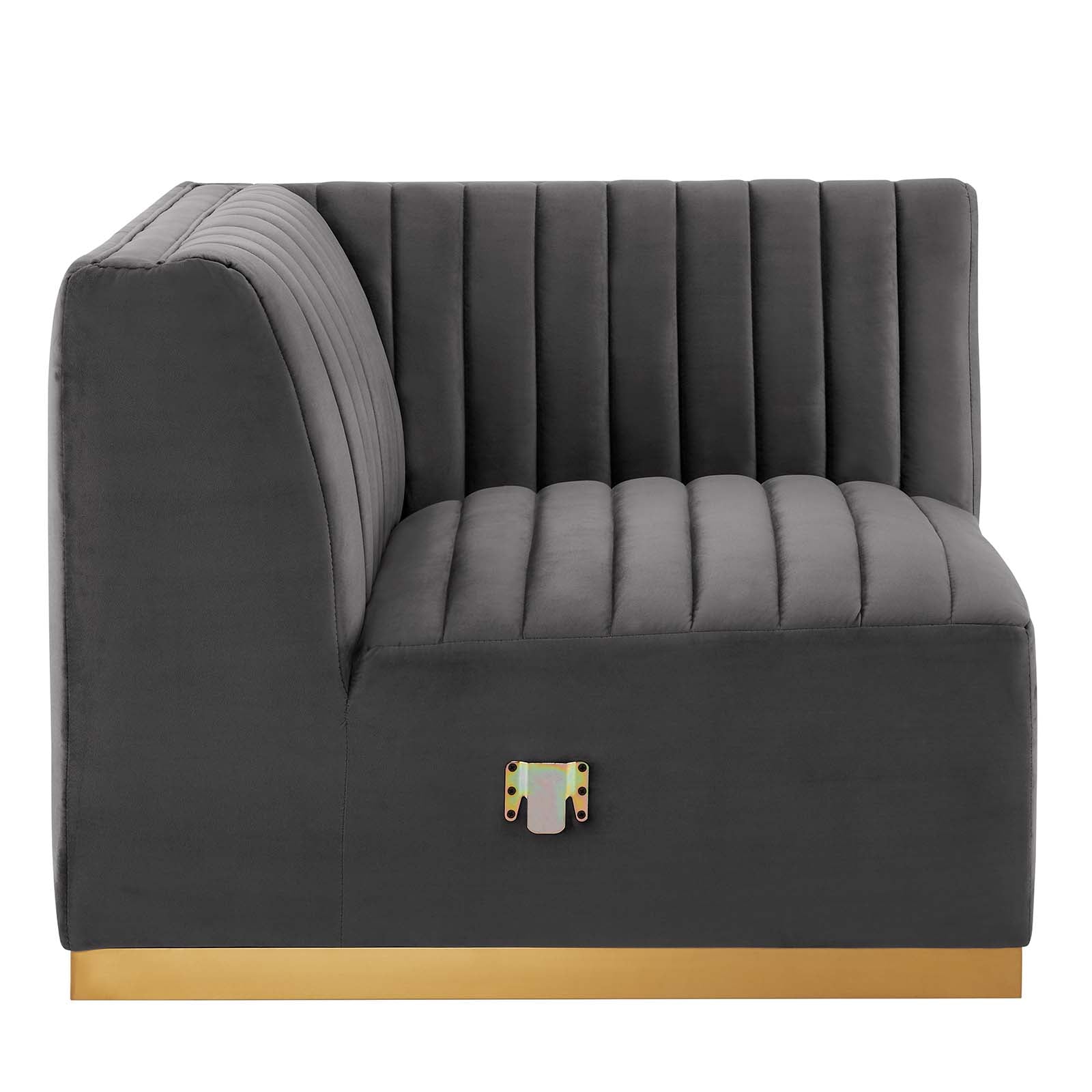 Conjure Channel Tufted Performance Velvet Left Corner Chair-Chair-Modway-Wall2Wall Furnishings