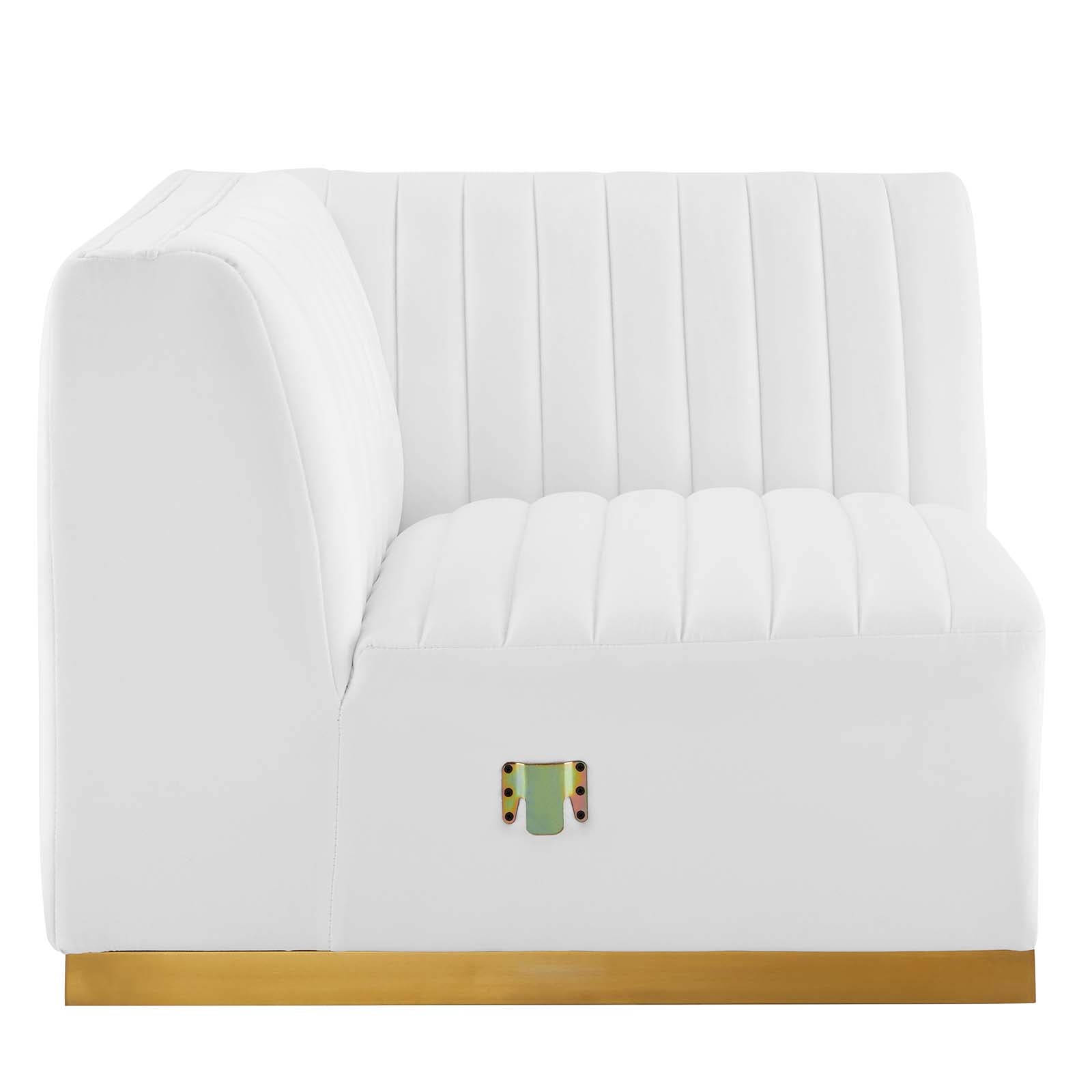 Conjure Channel Tufted Performance Velvet Left Corner Chair-Chair-Modway-Wall2Wall Furnishings