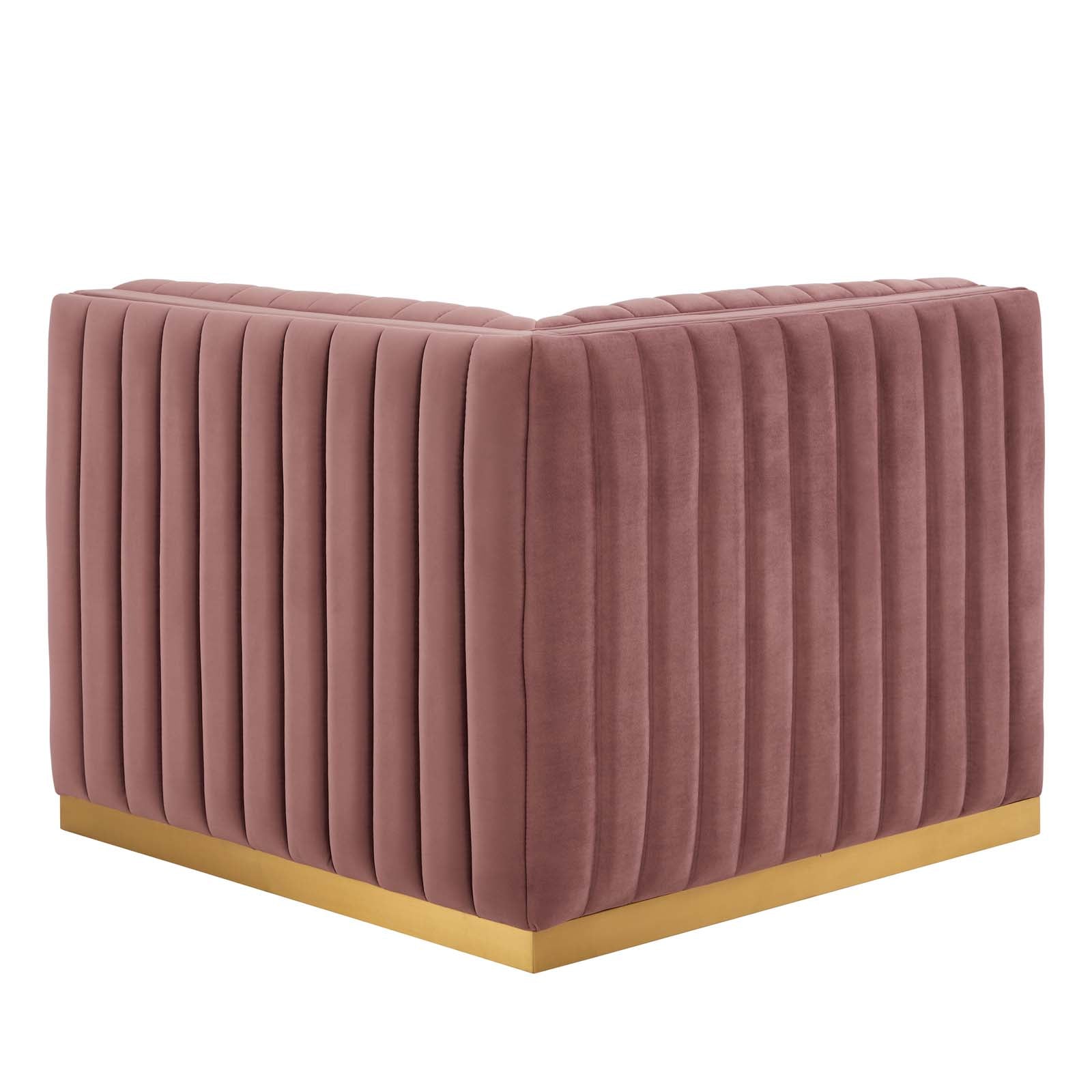 Conjure Channel Tufted Performance Velvet Right Corner Chair-Chair-Modway-Wall2Wall Furnishings