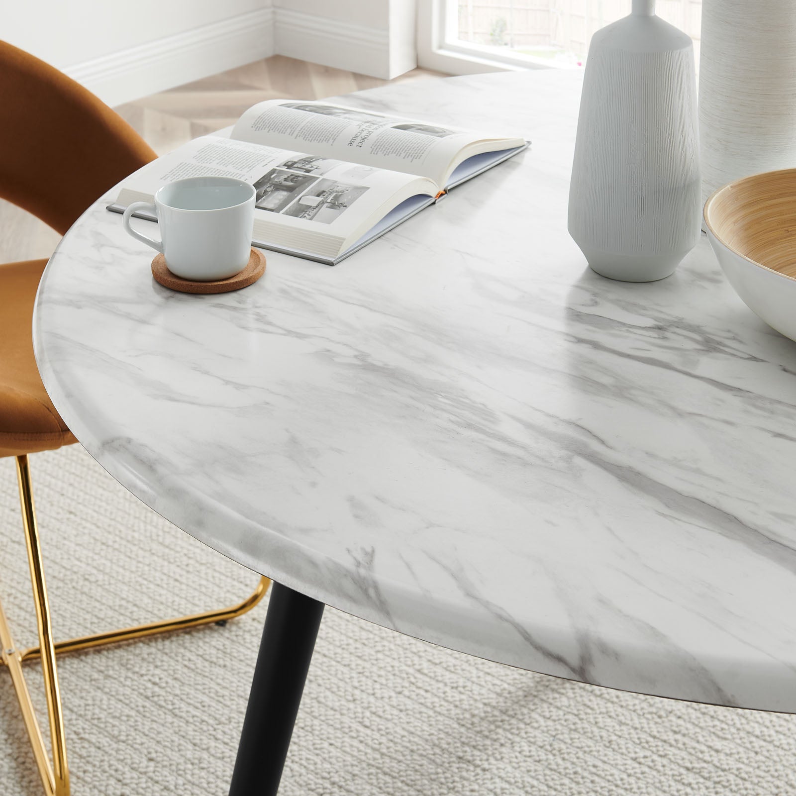 Gallant 50" Round Performance Artificial Marble Dining Table-Dining Table-Modway-Wall2Wall Furnishings