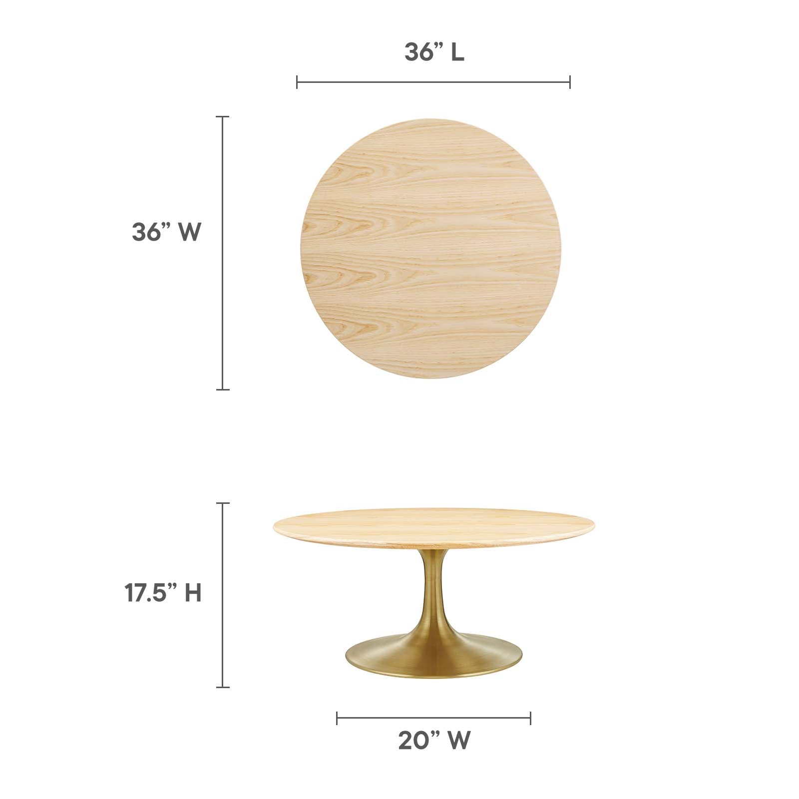 Lippa 36" Wood Coffee Table-Coffee Table-Modway-Wall2Wall Furnishings