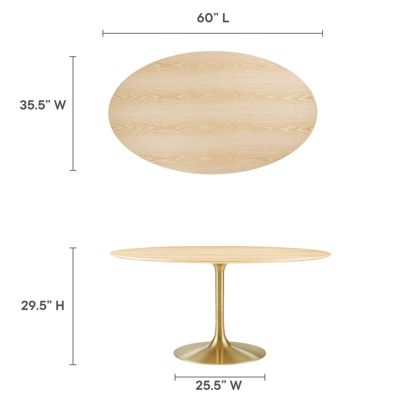 Lippa 60" Oval Wood Dining Table-Dining Table-Modway-Wall2Wall Furnishings