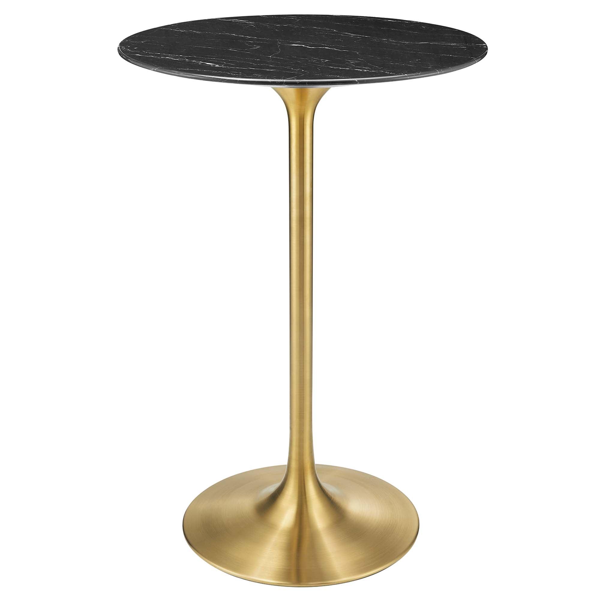 Lippa 28" Round Faux Marble Bar Table