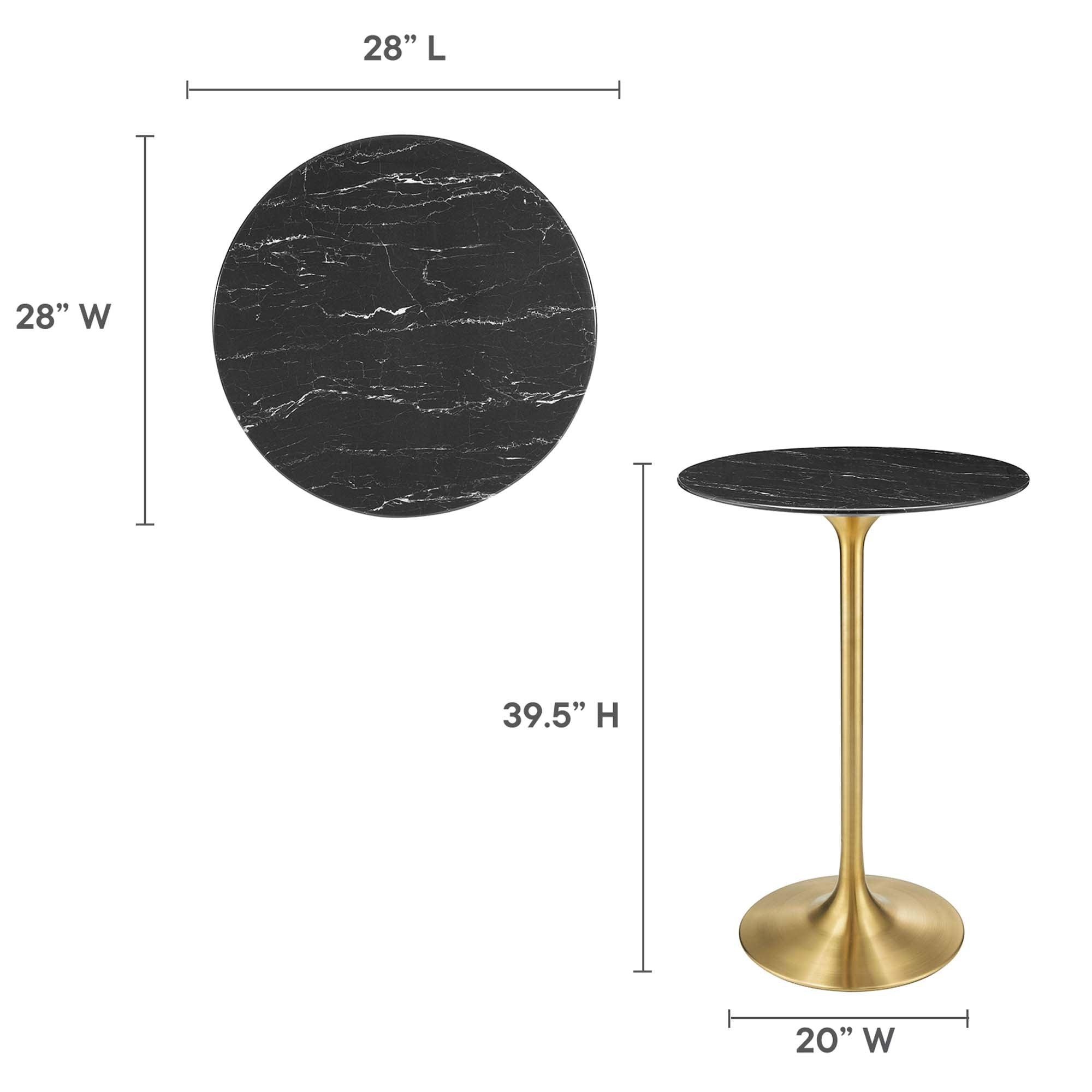 Lippa 28" Round Faux Marble Bar Table