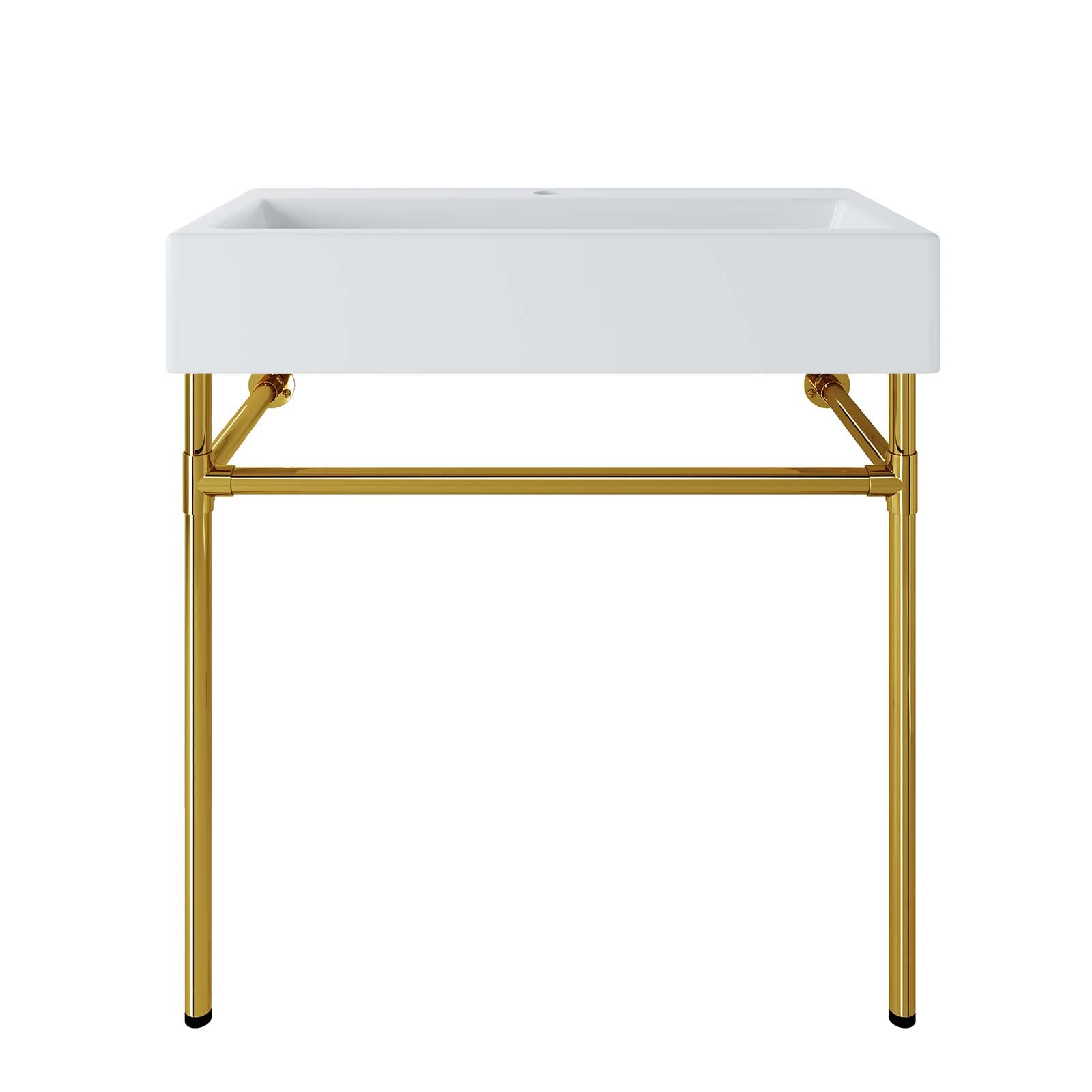 Redeem 32" Wall-Mount Gold Stainless Steel Bathroom Vanity-Bathroom Vanity-Modway-Wall2Wall Furnishings