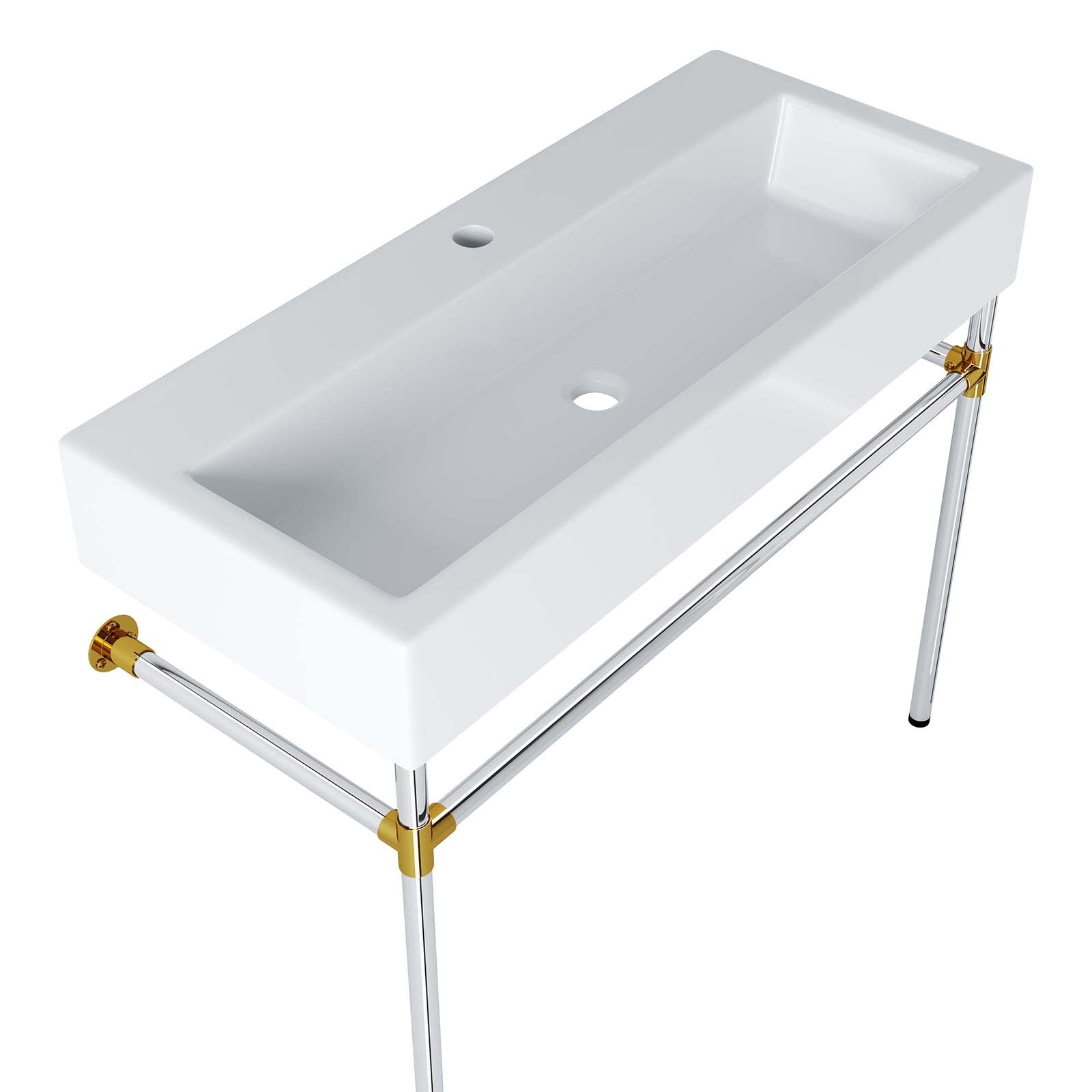 Redeem 40" Silver Stainless Steel Wall-Mount Bathroom Vanity-Bathroom Vanity-Modway-Wall2Wall Furnishings