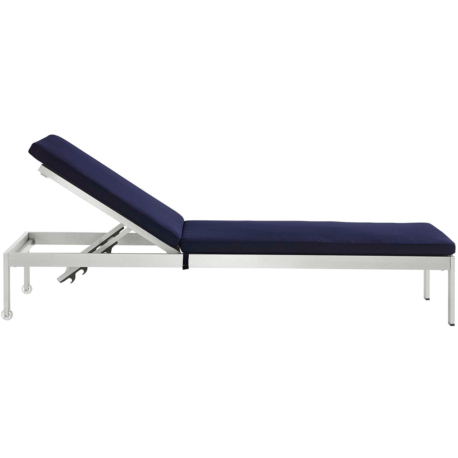 Shore Outdoor Patio Aluminum Chaise with Cushions-Outdoor Chaise-Modway-Wall2Wall Furnishings