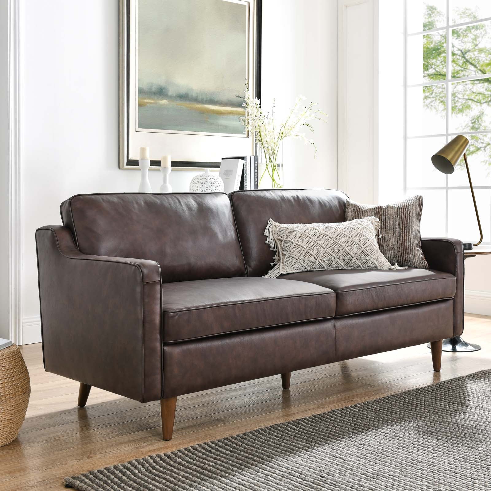 Impart Genuine Leather Sofa-Sofa-Modway-Wall2Wall Furnishings