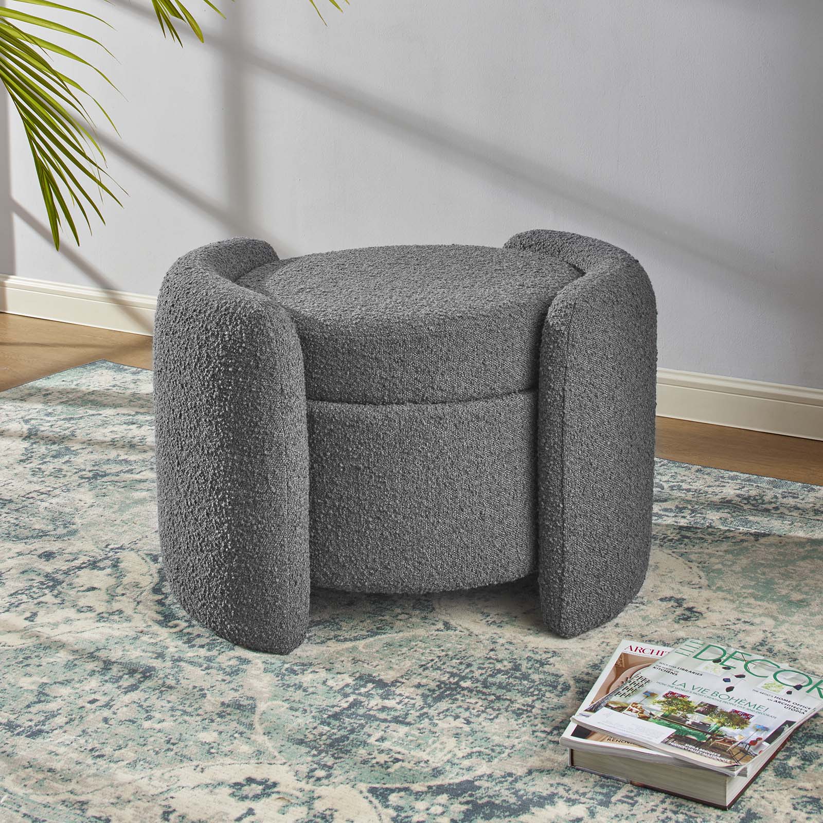 Nebula Boucle Upholstered Ottoman-Chair-Modway-Wall2Wall Furnishings