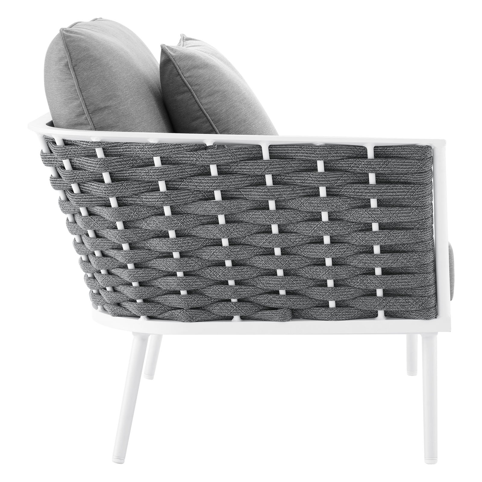 Stance Outdoor Patio Aluminum Left-Facing Armchair-Outdoor Chair-Modway-Wall2Wall Furnishings