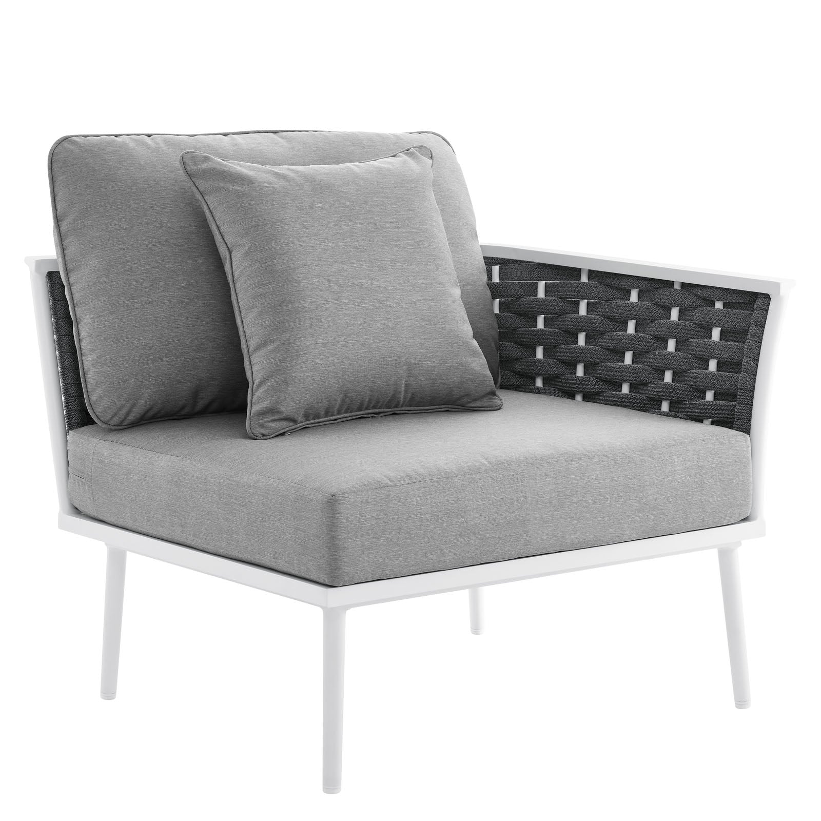 Stance Outdoor Patio Aluminum Right-Facing Armchair-Outdoor Chair-Modway-Wall2Wall Furnishings