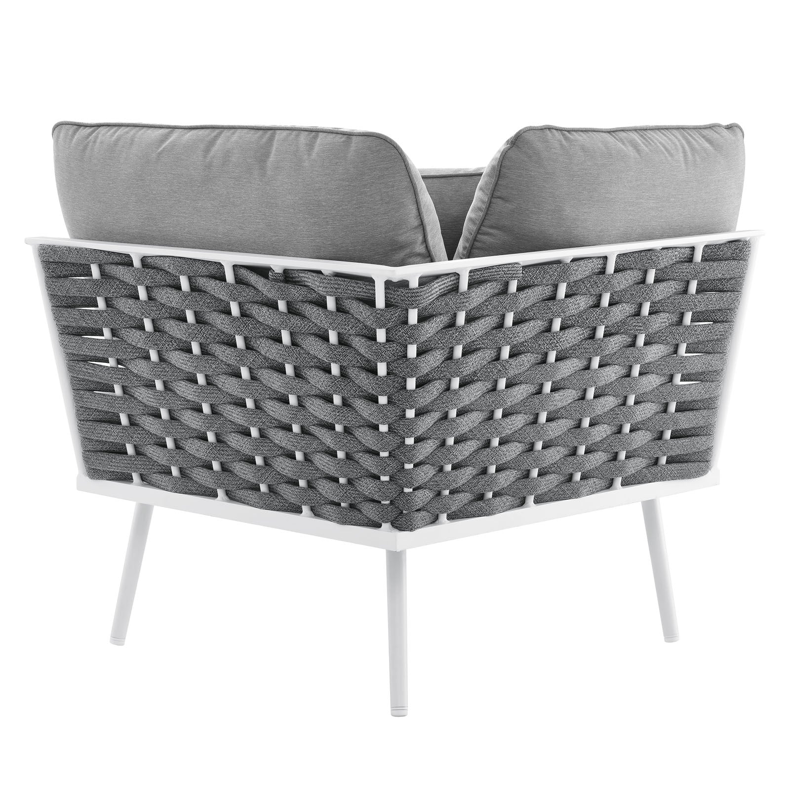 Stance Outdoor Patio Aluminum Corner Chair-Outdoor Chair-Modway-Wall2Wall Furnishings