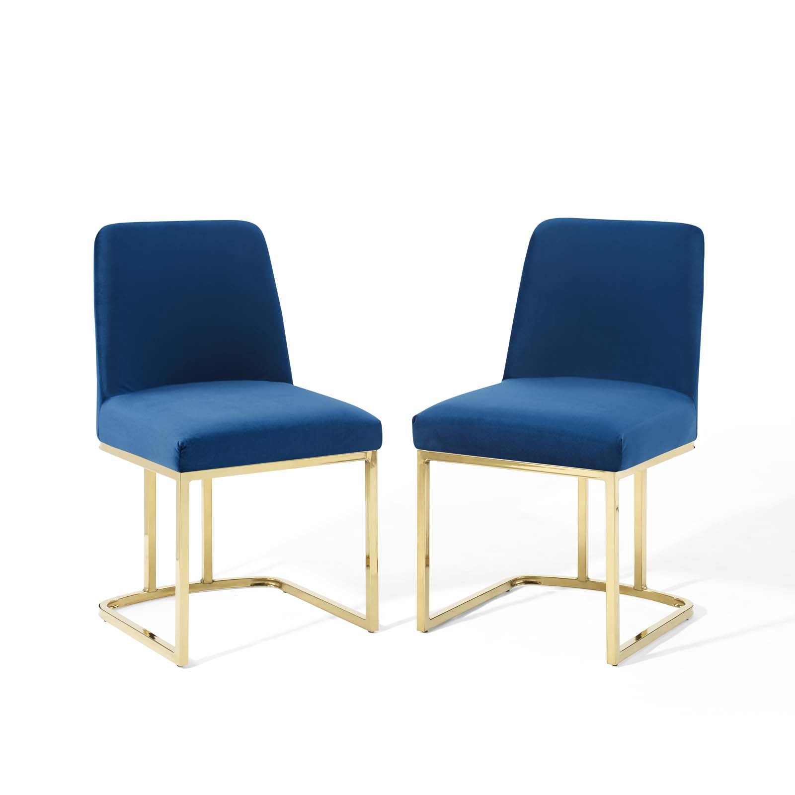 Amplify Sled Base Performance Velvet Dining Chairs - Set of 2-Dining Chair-Modway-Wall2Wall Furnishings