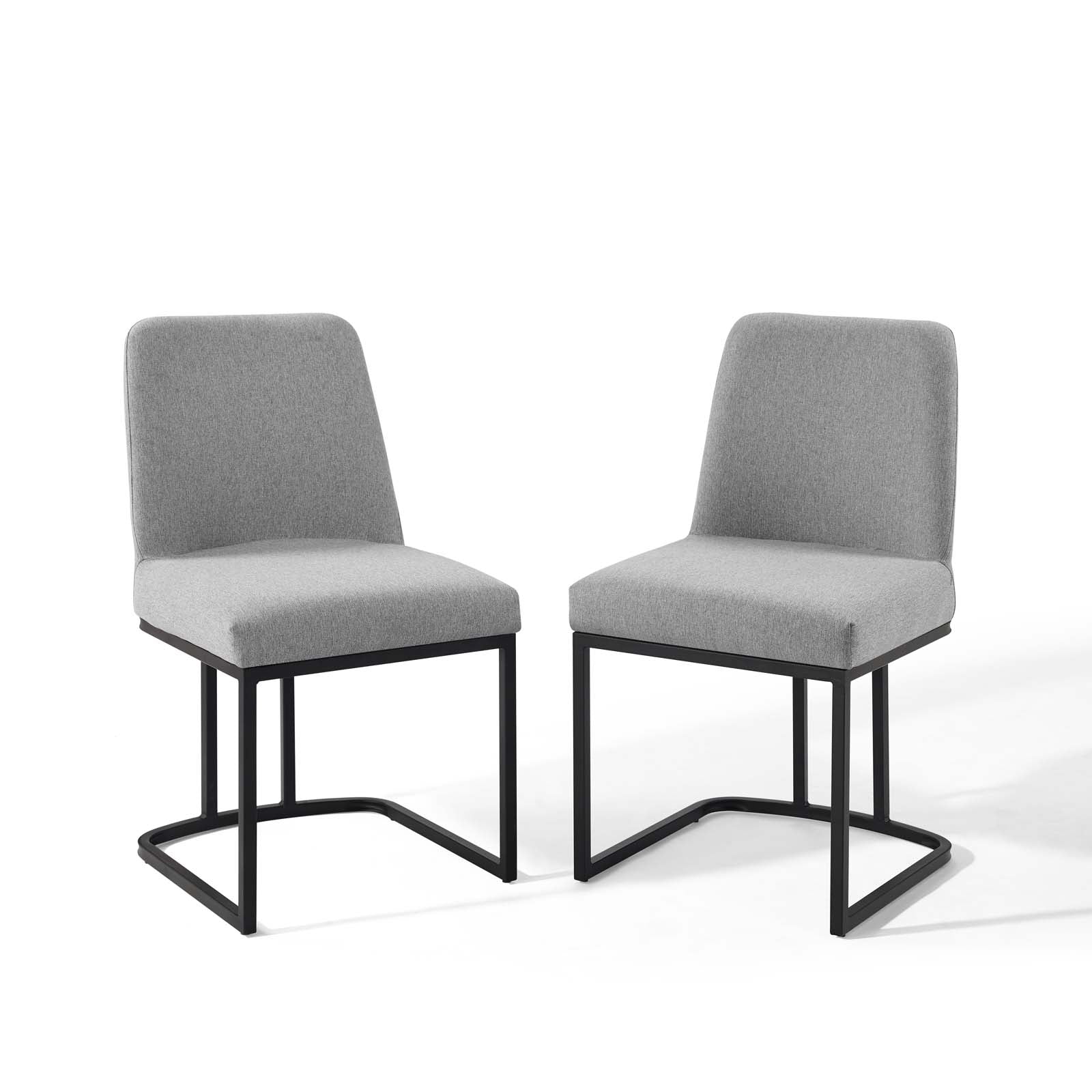 Amplify Sled Base Upholstered Fabric Dining Chairs - Set of 2-Dining Chair-Modway-Wall2Wall Furnishings