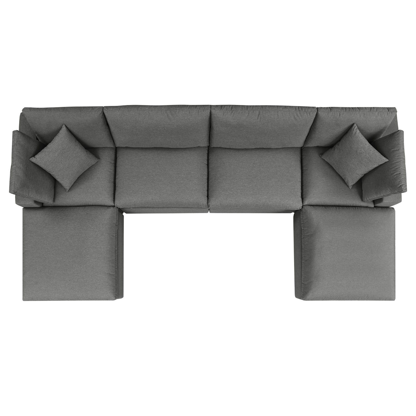 Commix 6-Piece Outdoor Patio Sectional Sofa-Outdoor Sectional-Modway-Wall2Wall Furnishings