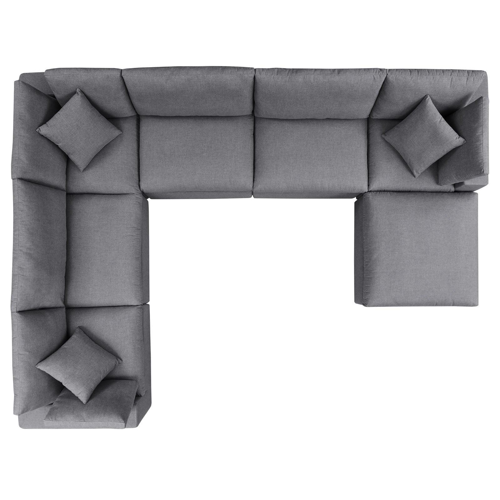 Commix 7-Piece Sunbrella® Outdoor Patio Sectional Sofa-Outdoor Sectional-Modway-Wall2Wall Furnishings