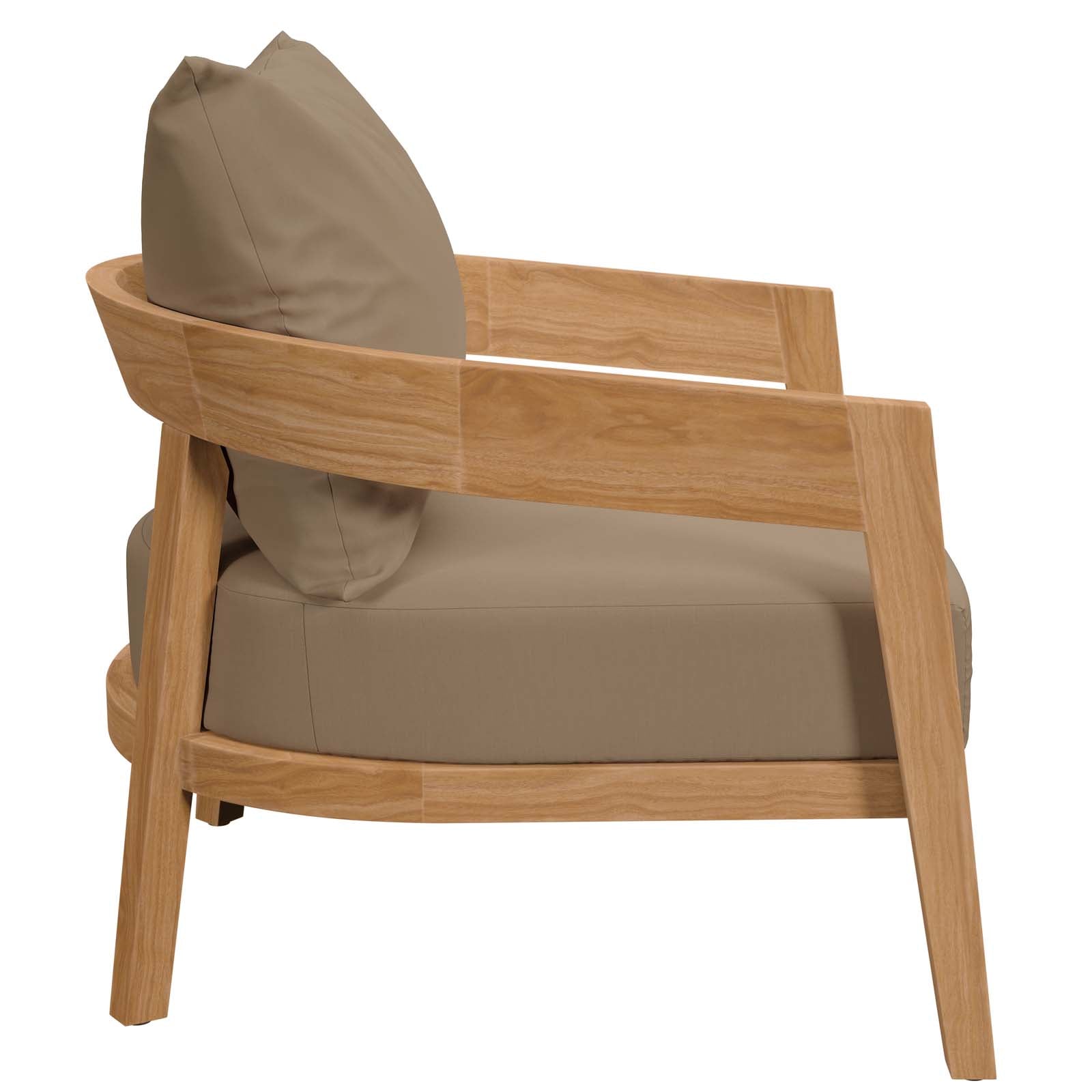 Brisbane Teak Wood Outdoor Patio Armchair-Outdoor Chair-Modway-Wall2Wall Furnishings