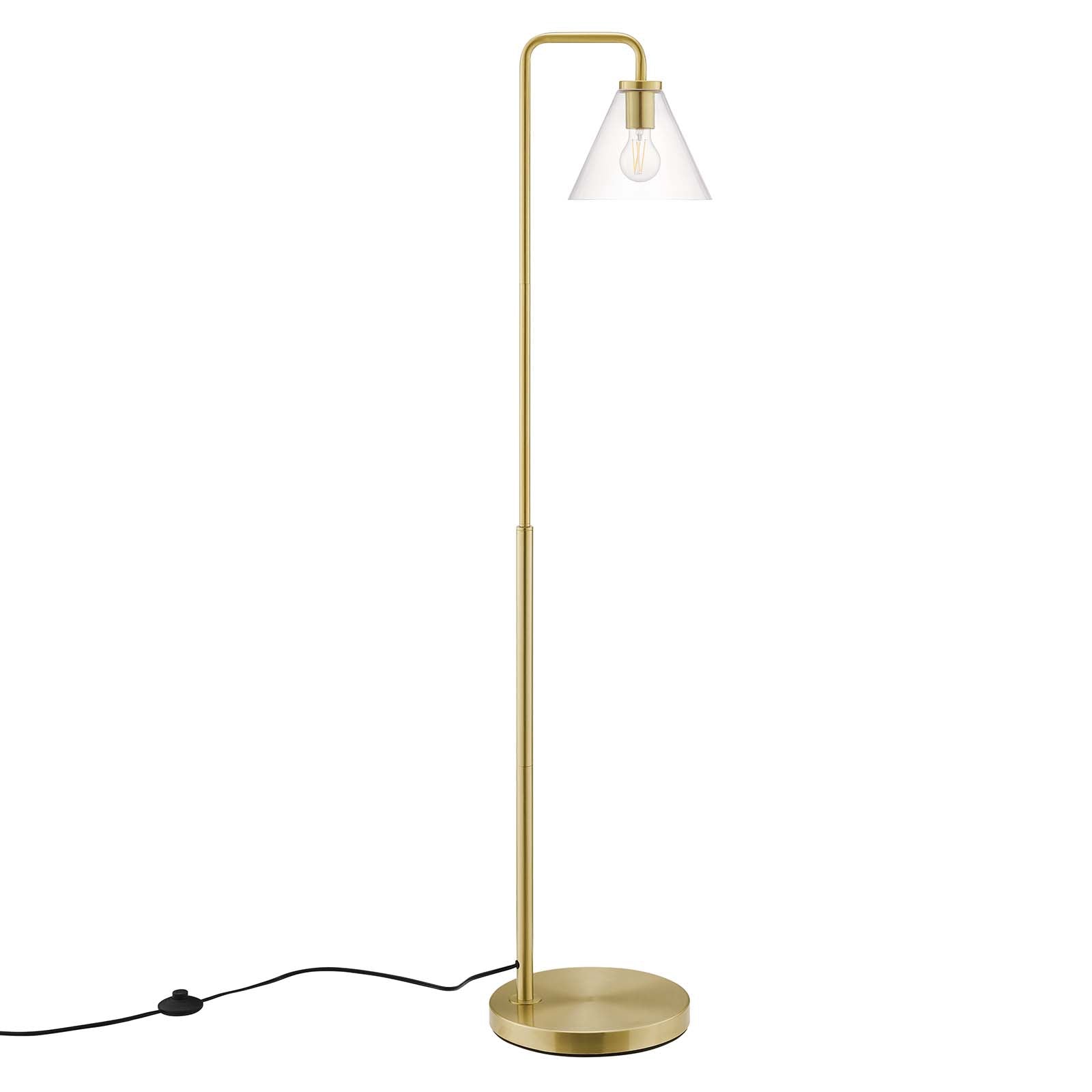 Element Transparent Glass Glass and Metal Floor Lamp-Floor Lamp-Modway-Wall2Wall Furnishings