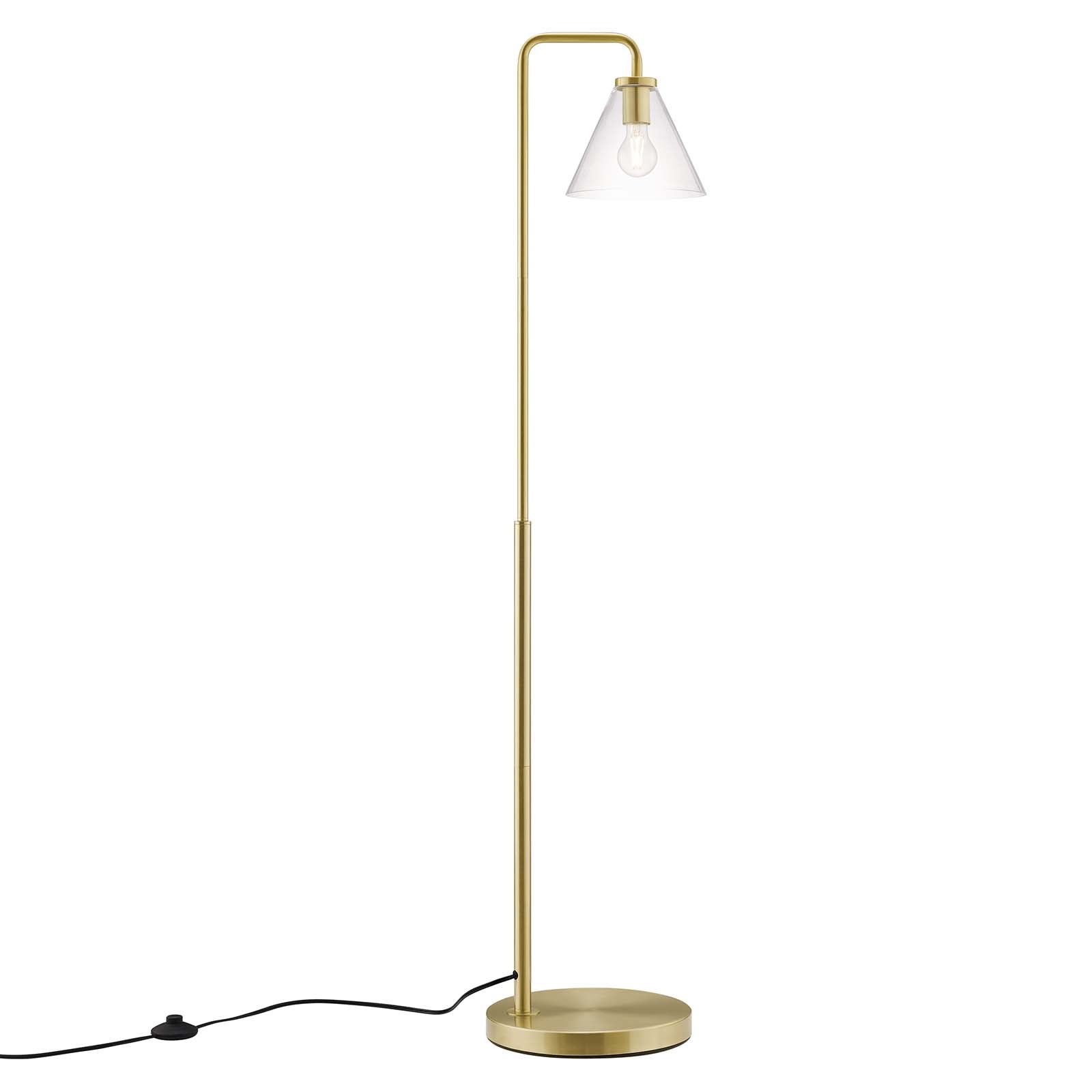 Element Transparent Glass Glass and Metal Floor Lamp-Floor Lamp-Modway-Wall2Wall Furnishings