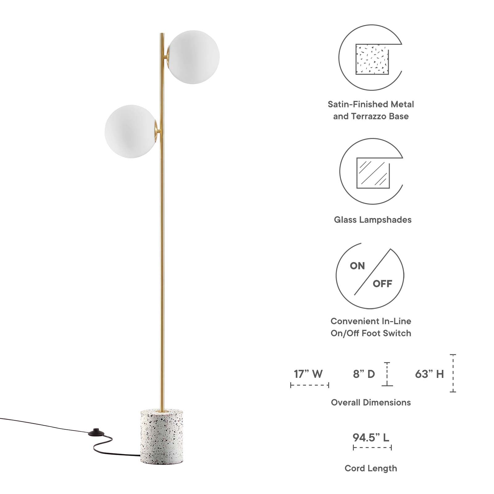 Logic Terrazzo Floor Lamp-Floor Lamp-Modway-Wall2Wall Furnishings