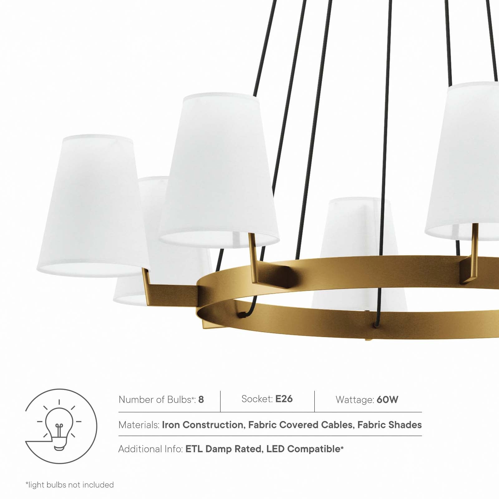 Surround 8-Light Chandelier-Ceiling Lamp-Modway-Wall2Wall Furnishings