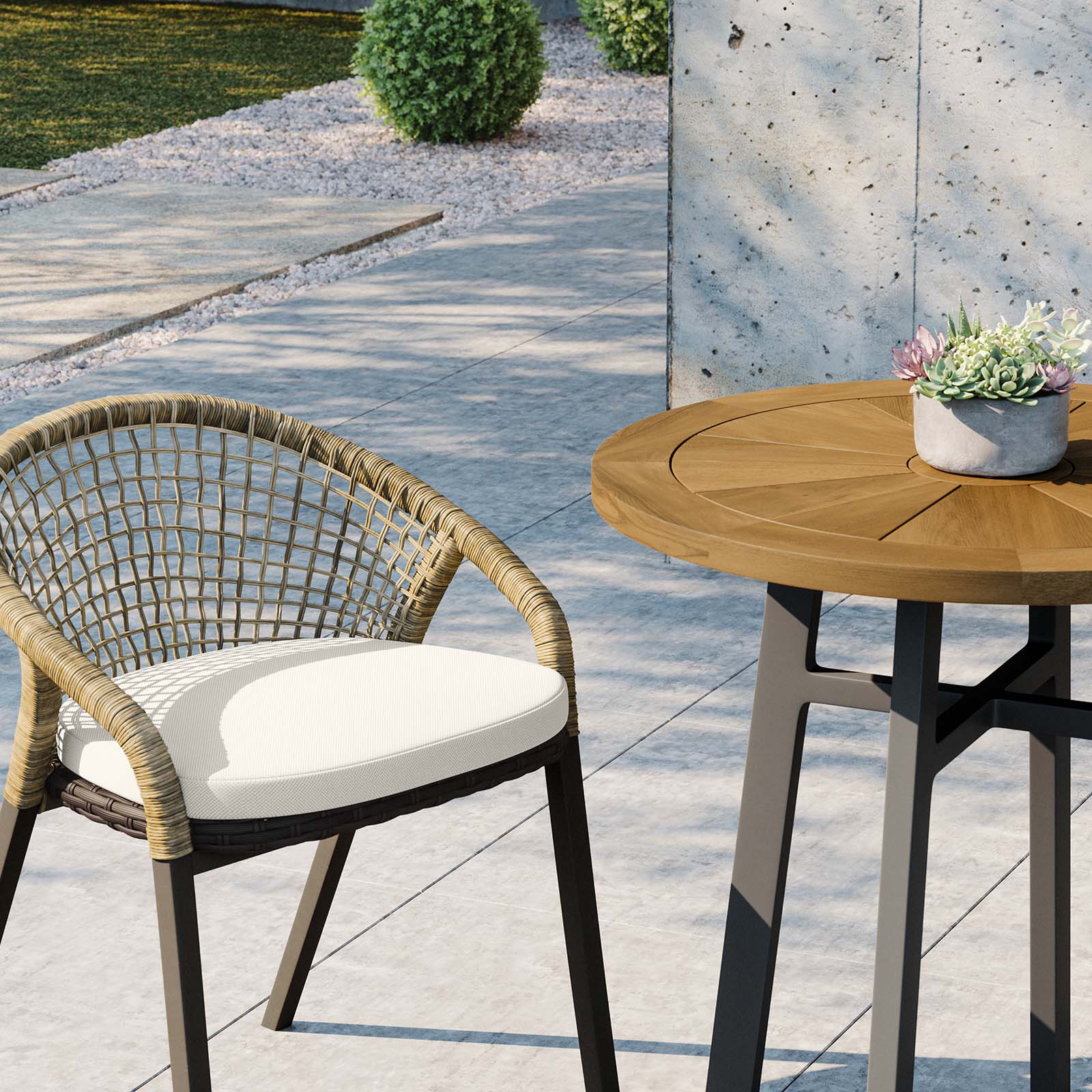 Meadow 3-Piece Outdoor Patio Dining Set-Outdoor Dining Set-Modway-Wall2Wall Furnishings