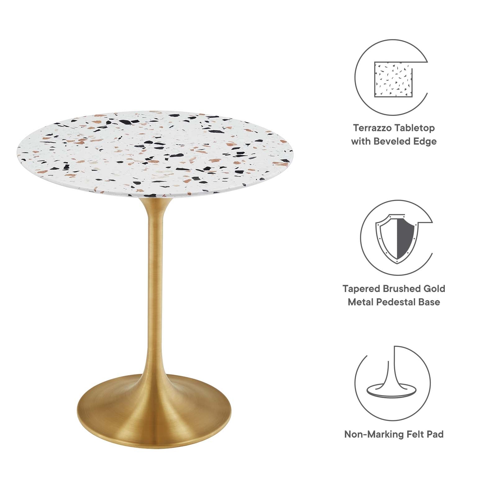 Lippa 20" Round Terrazzo Side Table-Side Table-Modway-Wall2Wall Furnishings