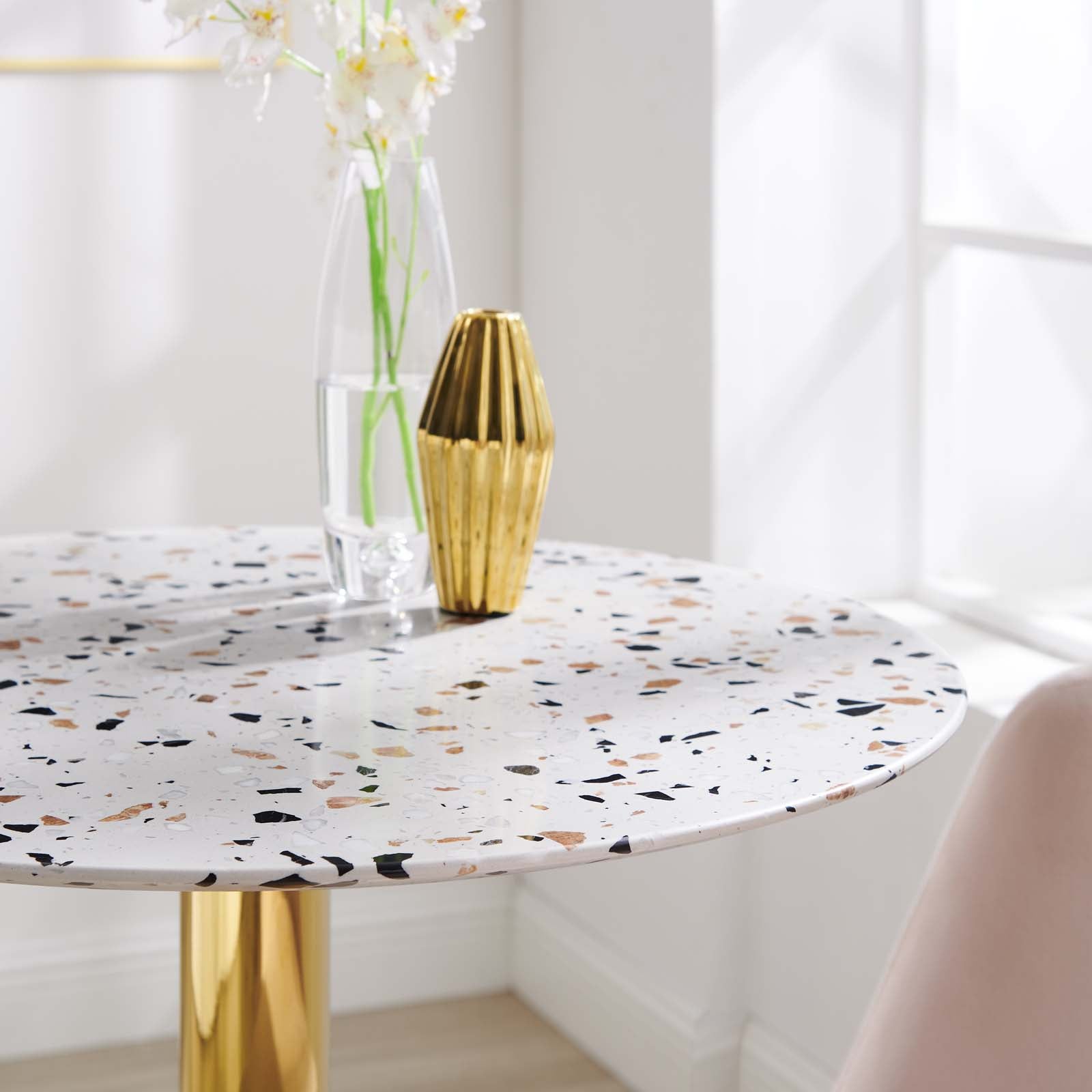 Verne 28" Round Terrazzo Dining Table-Dining Table-Modway-Wall2Wall Furnishings