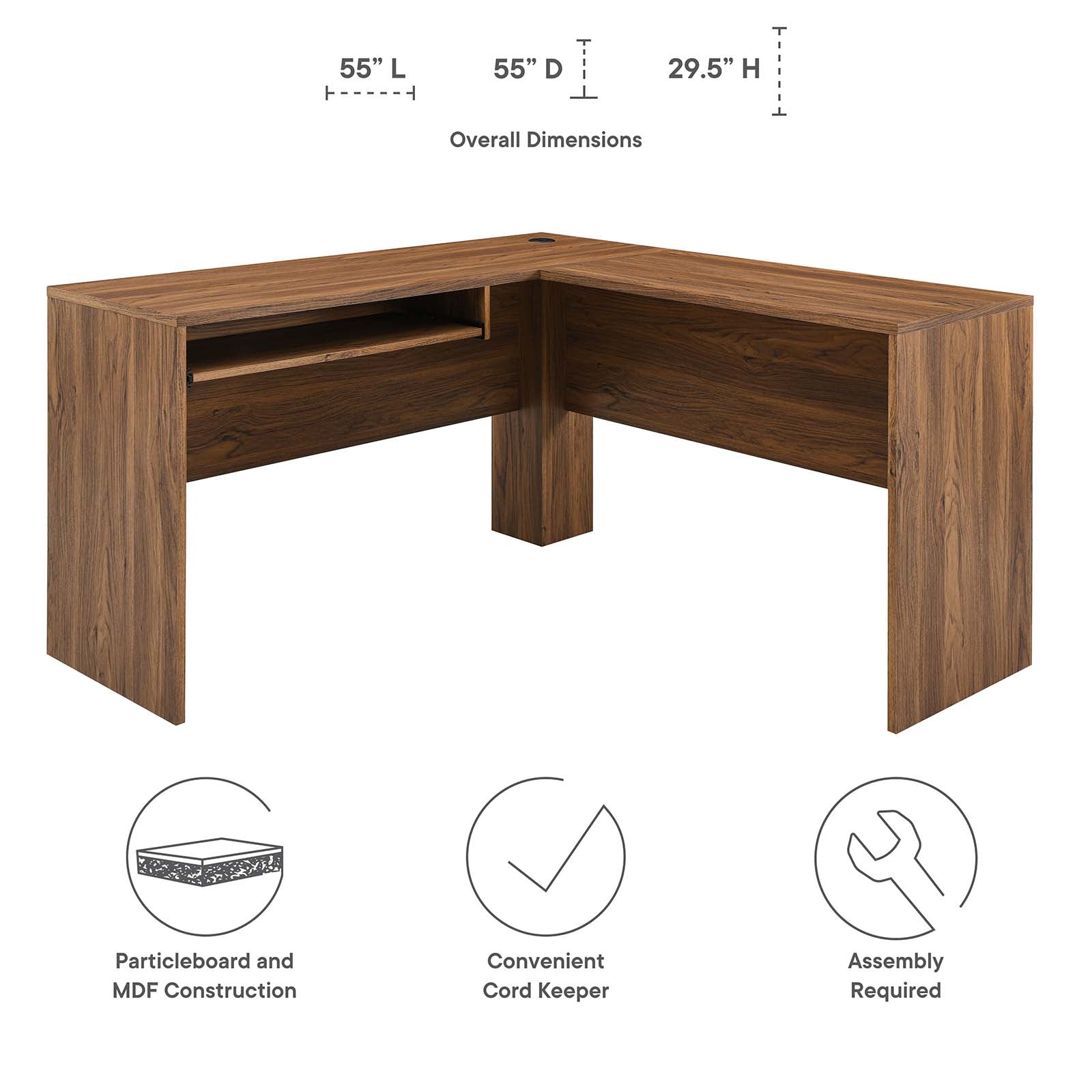 Venture L-Shaped Wood Office Desk-Desk-Modway-Wall2Wall Furnishings