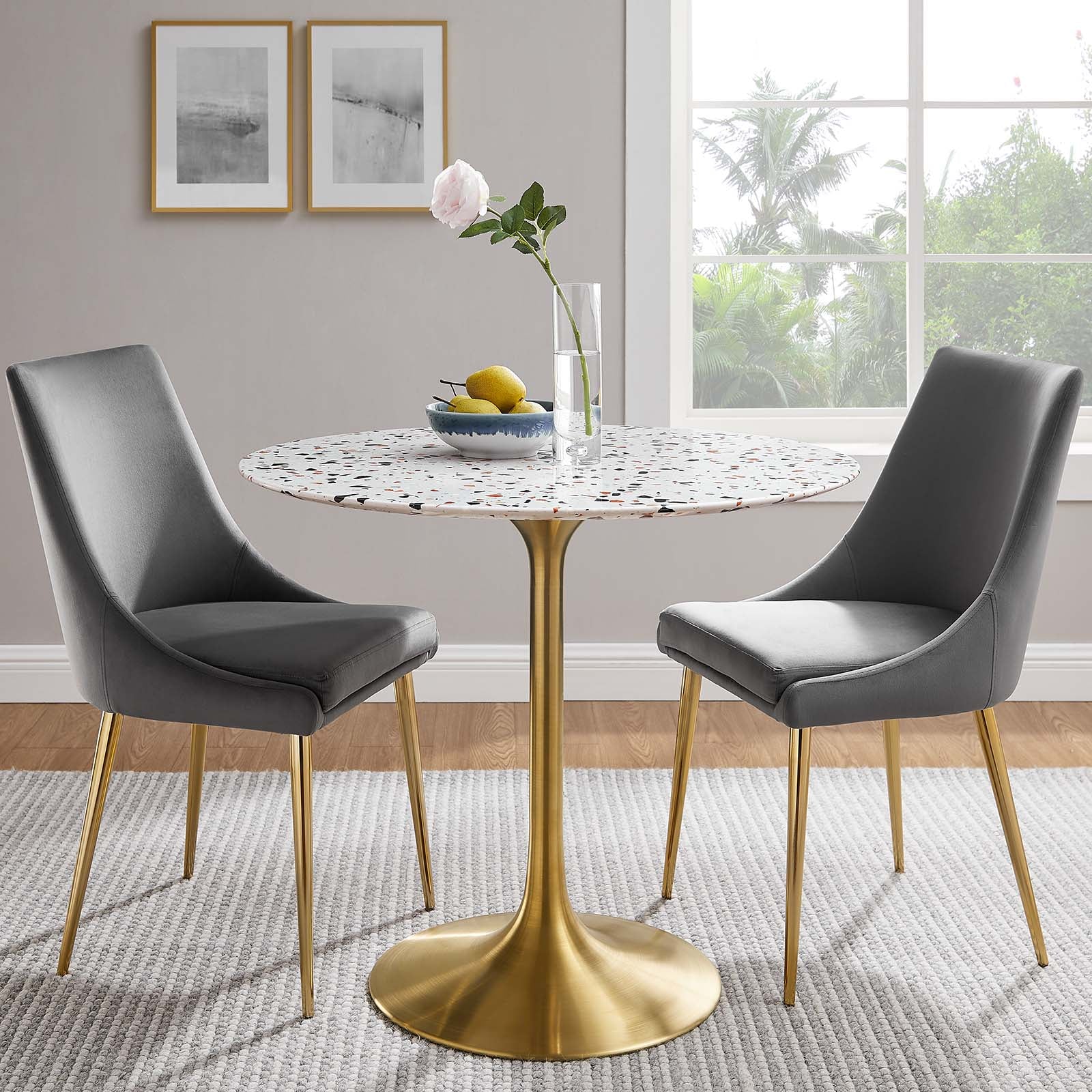 Lippa 36" Round Terrazzo Dining Table-Dining Table-Modway-Wall2Wall Furnishings