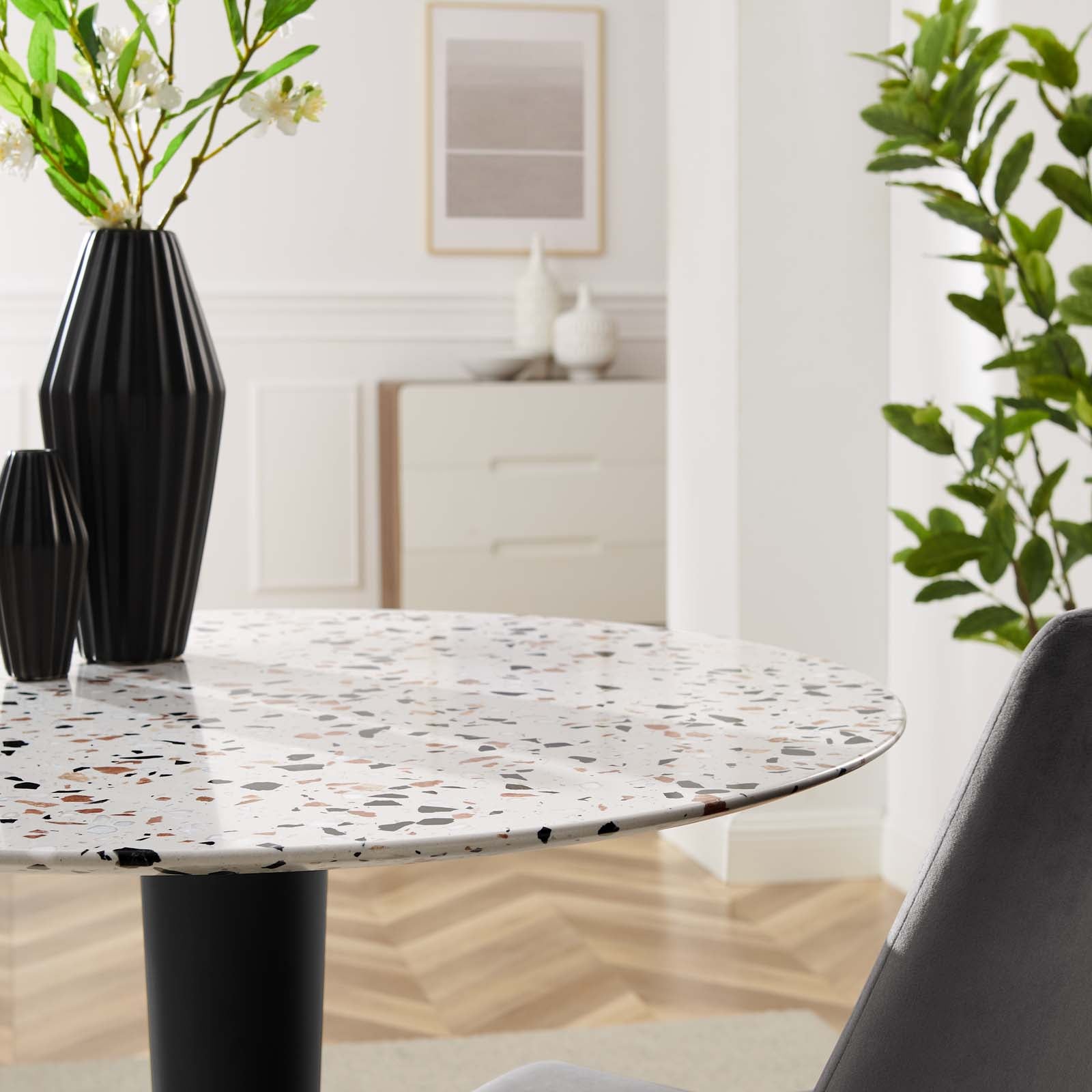 Zinque 36" Round Terrazzo Dining Table-Dining Table-Modway-Wall2Wall Furnishings